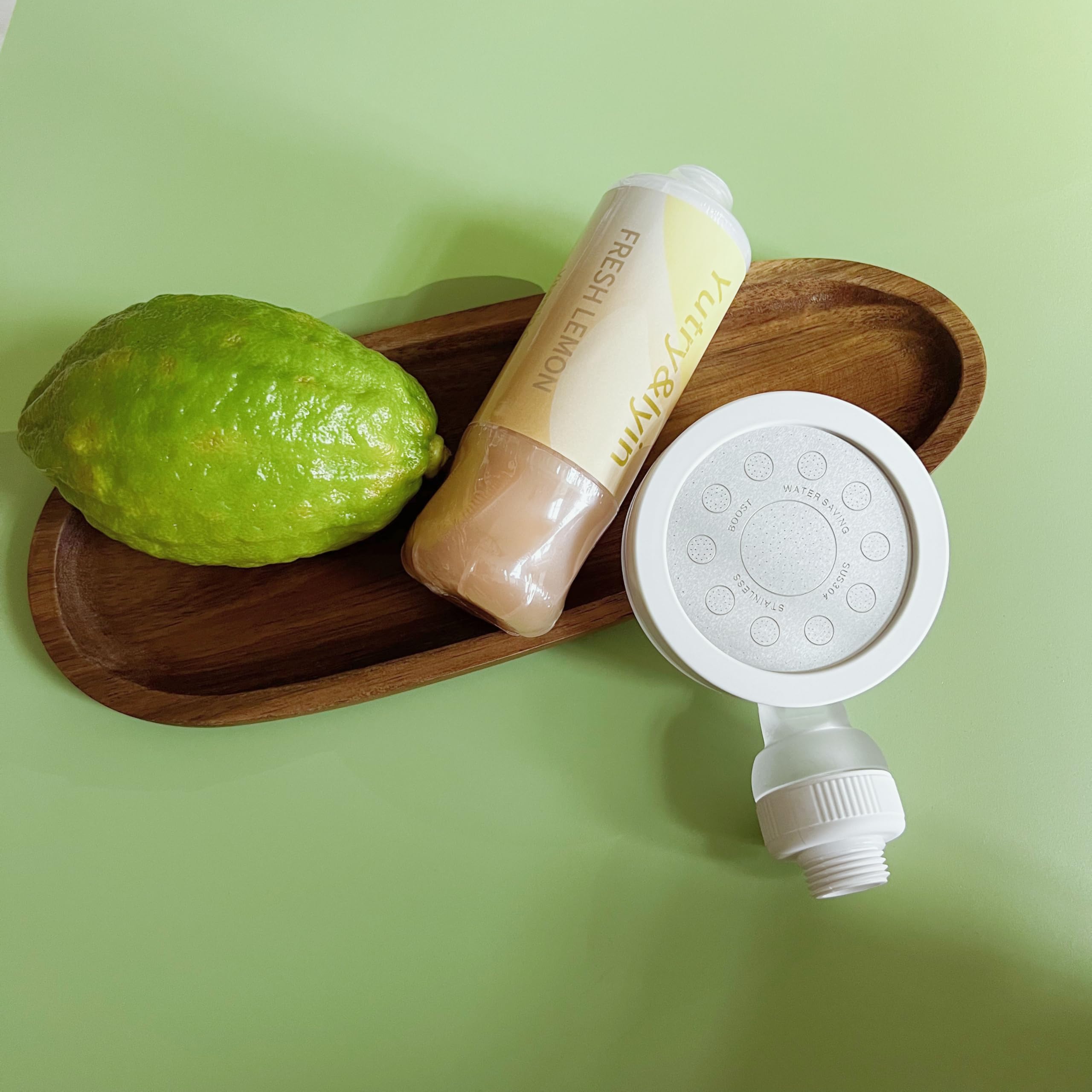 Yutry&lyin Handheld Shower with Shower Filter,Shower Filter with Aroma and Vitamin C,Filtered High-Pressure Shower,Boosts Pressure,Improves Skin and Hair Health,Universal Fit (Fresh Lemon) - Image 2