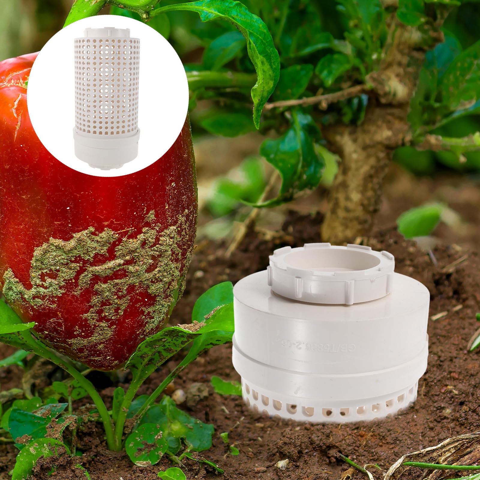 Compostador Sistema Jardín de Cocina y Compostaje Doméstico de Lombrices de Plástico Blanco Resistente al Clima con Orificios de Ventilación para Residuos