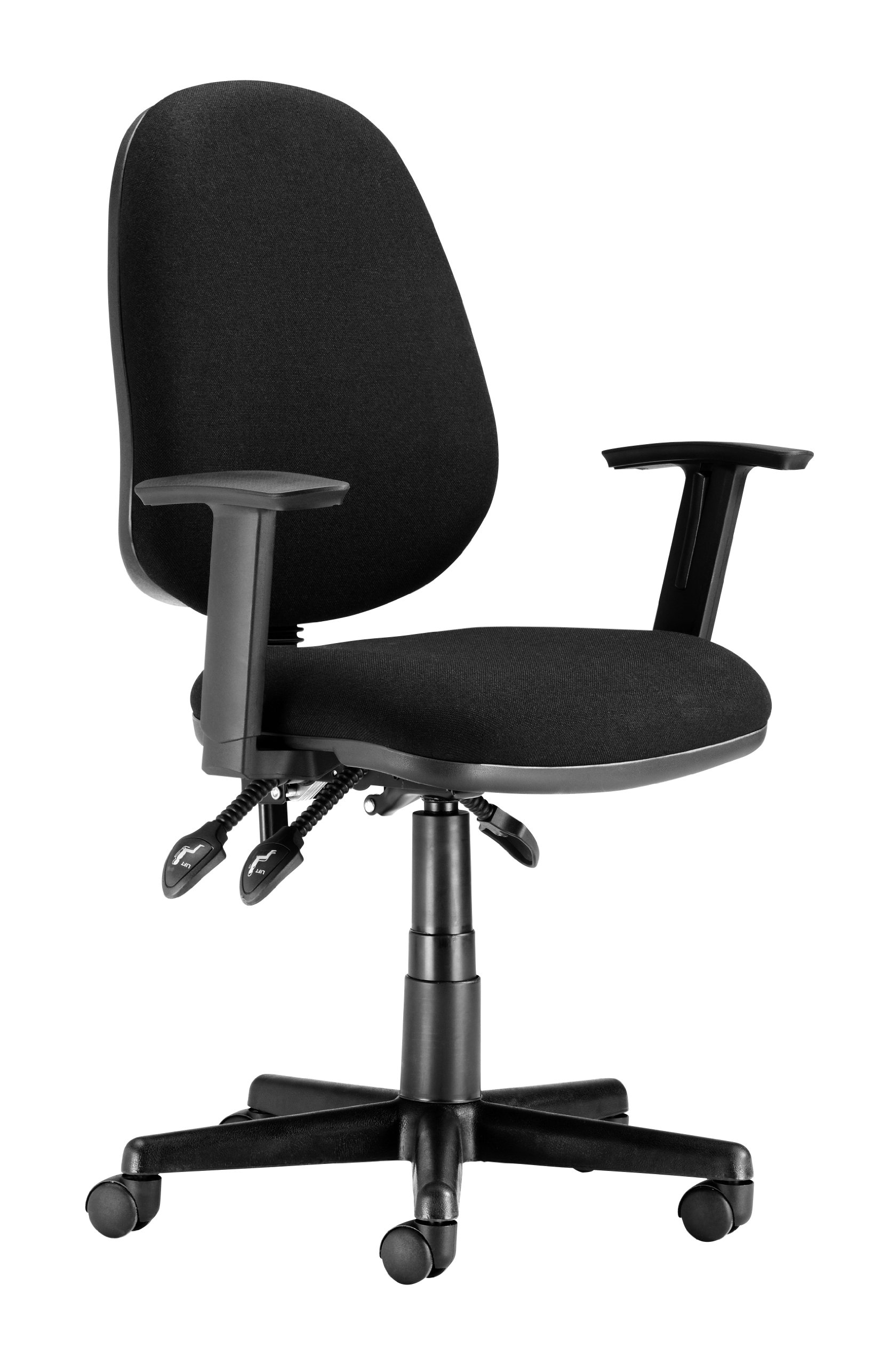 Chairs For Offices 130019BKAA High Back Ergonomic Computer Chair Adjustable Arms Black Fabric Free 3 day Delivery