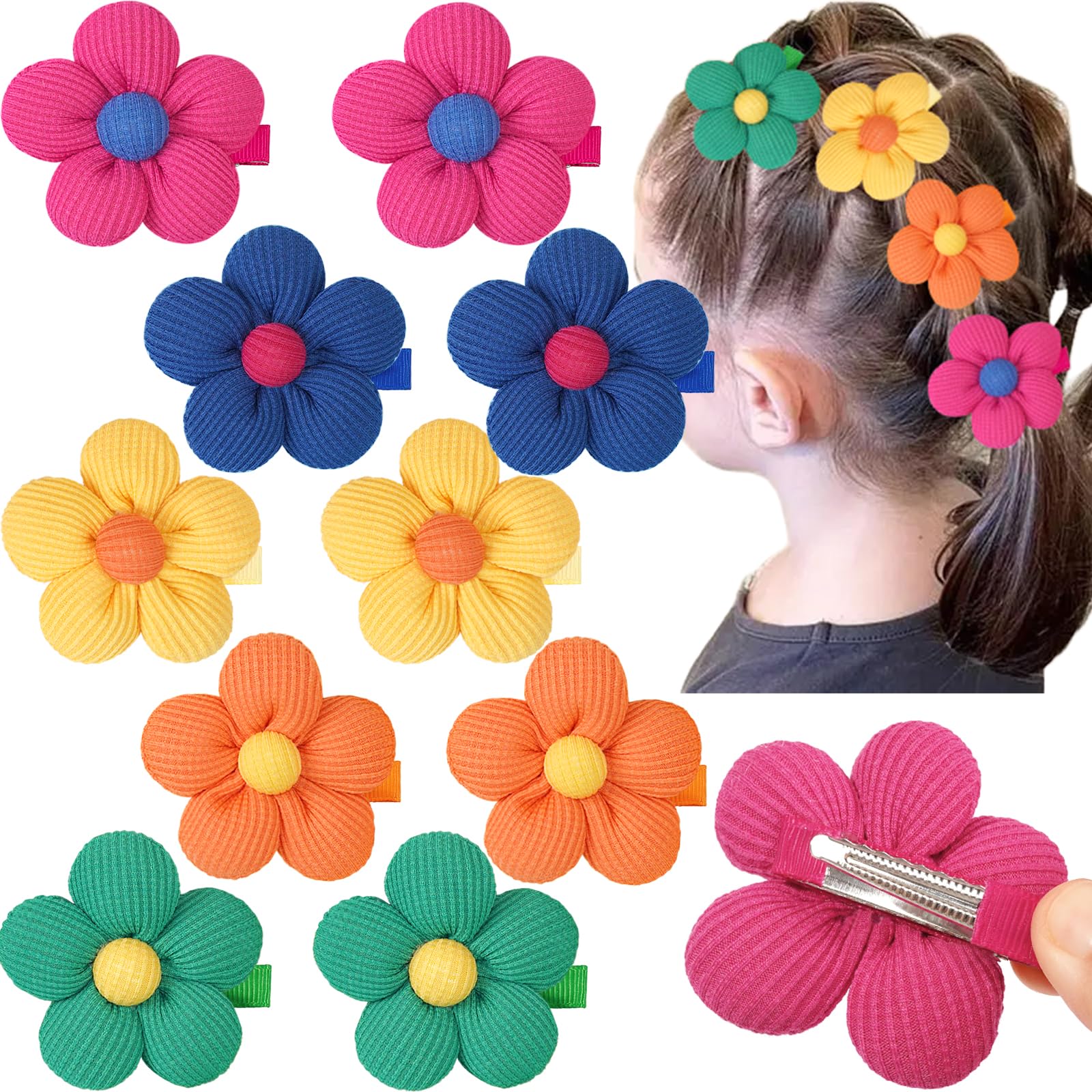 Amazon.com: CÉLLOT Flower Hair Clips,10 Pcs Non-Slip Flower Bows