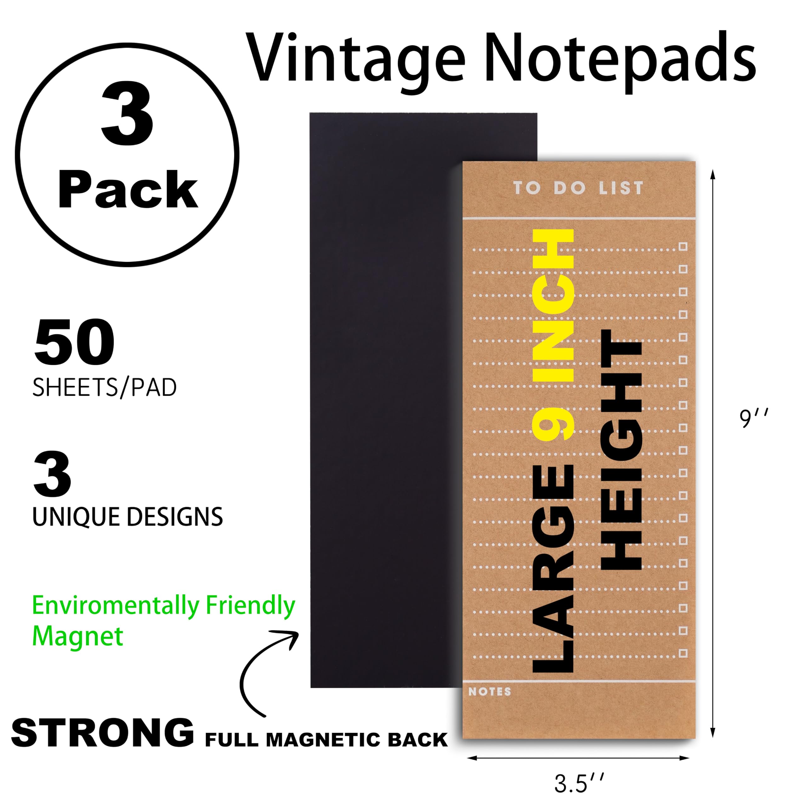 3 Vintage Magnetic Notepads (Meal Planner, To Do List And - View #7
