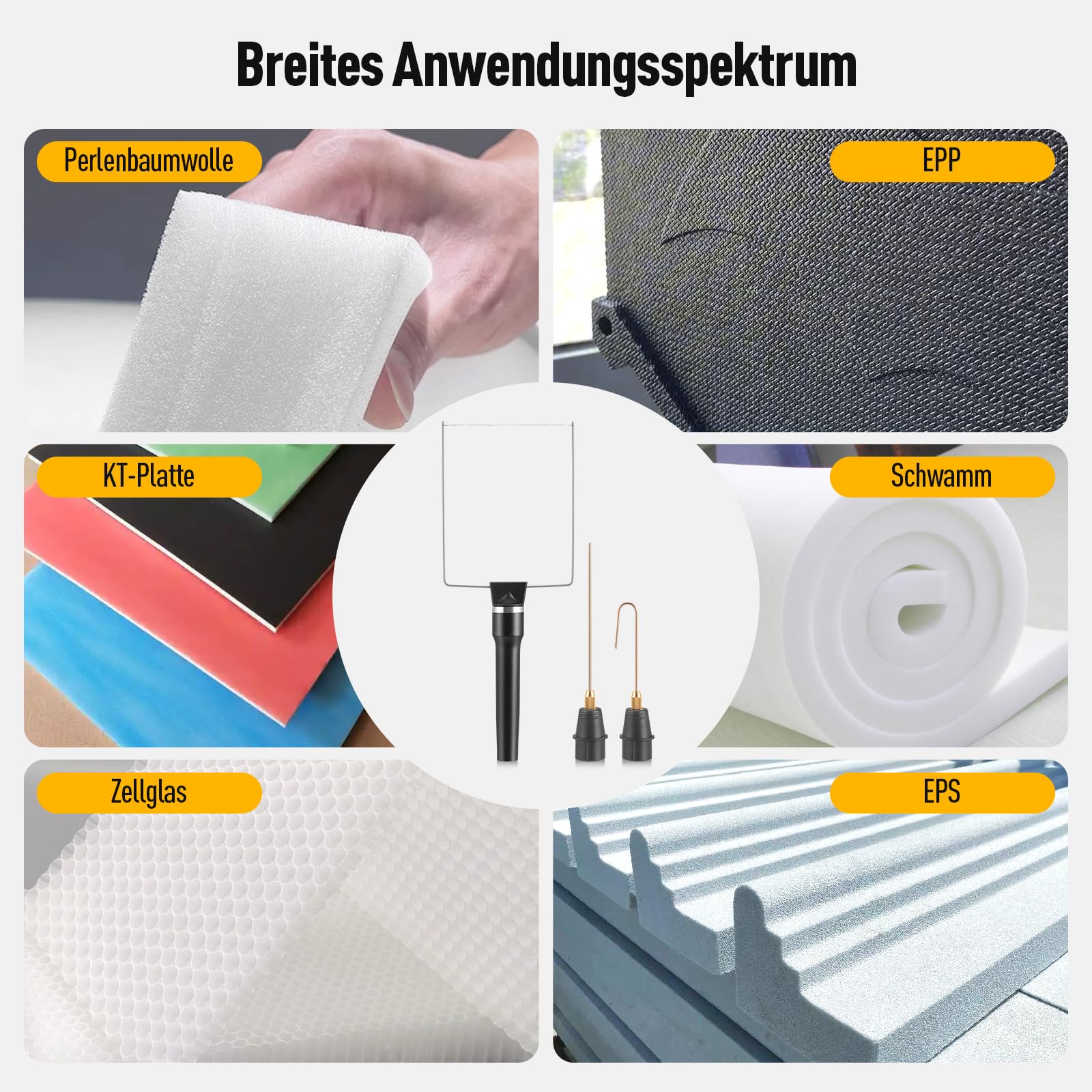 3-in-1 Schaumstoffschneider,Styroporschneider Heißdrahtschneider Elektrischer für Kunststoffe & Styropor,Styropor Schneider zum Graben von Löchern und Bearbeiten von（DunkelStyle)