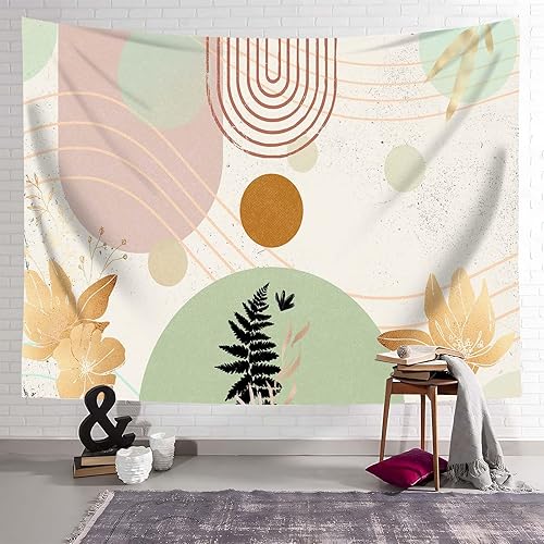 Miniatura 3 de QGHOT Tapiz bohemio de mediados de siglo, moderno, abstracto, para colgar en la pared, minimalista, bohemio, tapiz de pared para dormitorio,