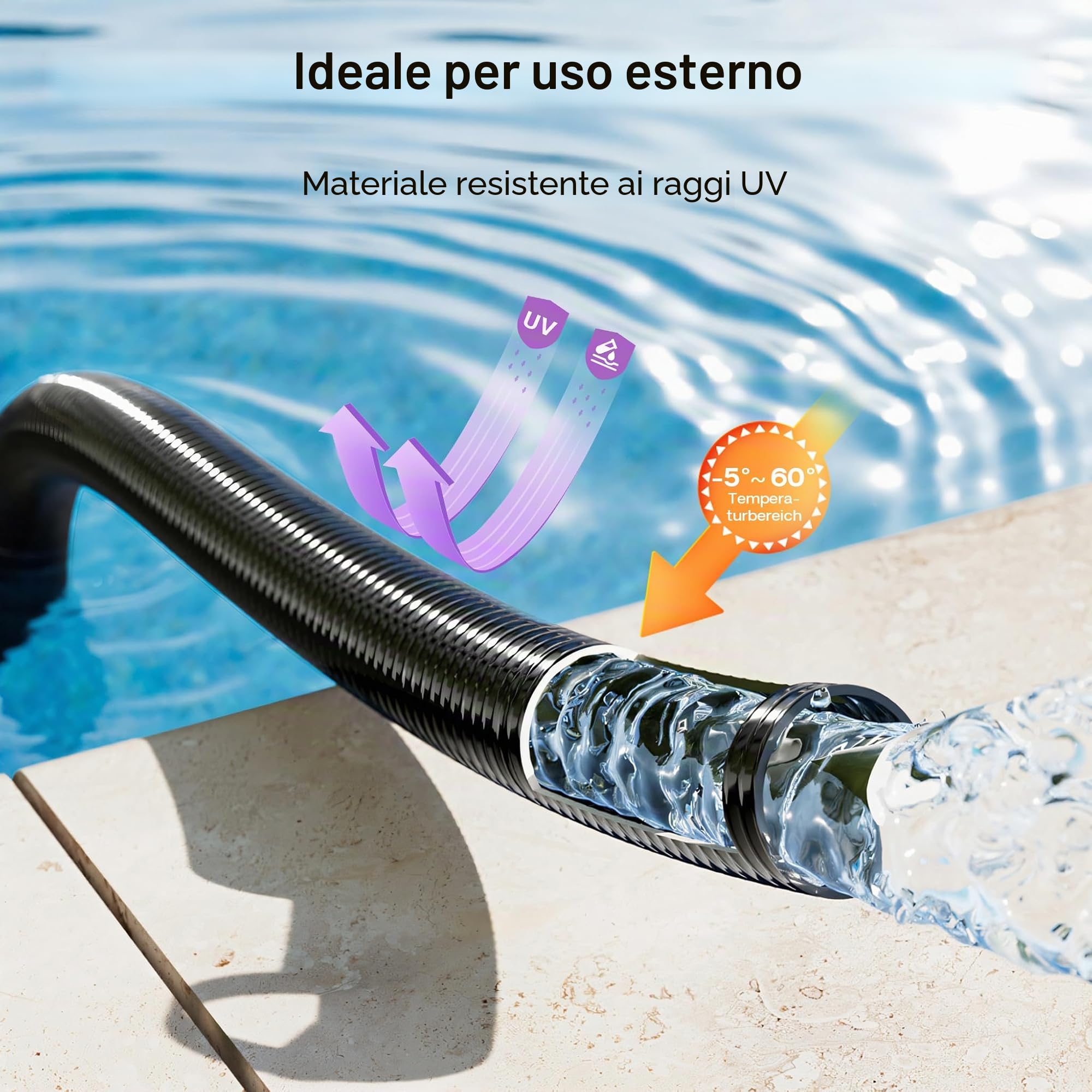 Luisiana OM/I 25m Tubo flessibile Laghetto D40mm 470g/m pompa acqua