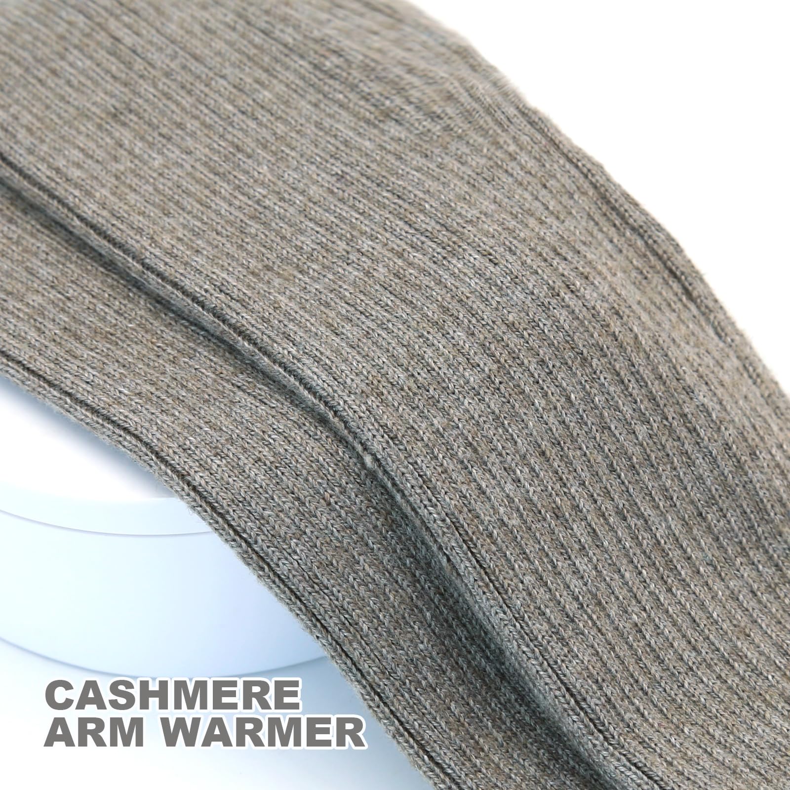 SEYUFN Winter Fingerless Long Gloves for Women Cashmere Blended Knitted Arm Warmers Super Soft Black Arm Sleeves: 40cm/15.7in Camel