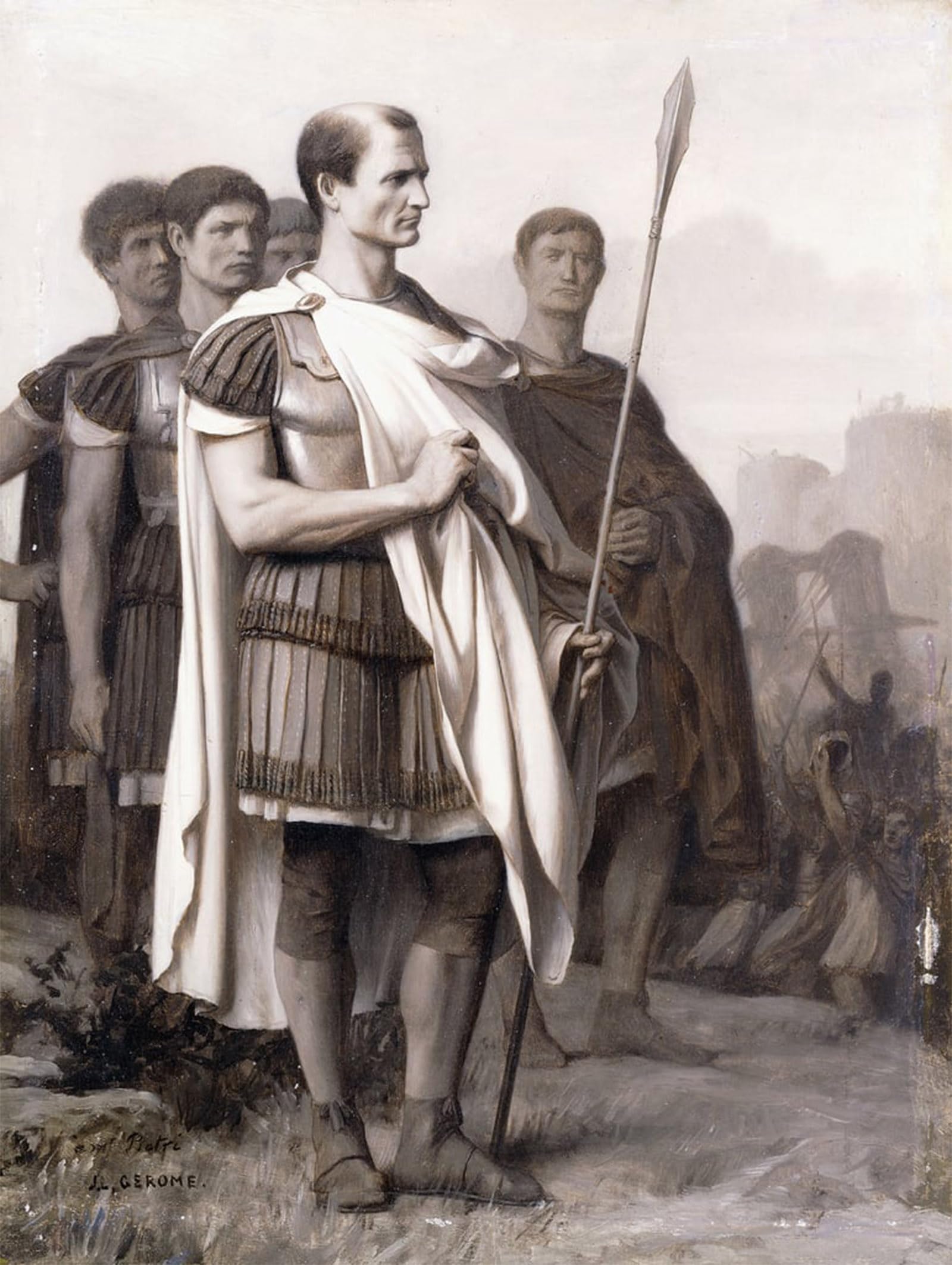 SERENDIPITP Abstract Painting Mural Print Picture Wall Decor Painting Julius Caesar and His Staff by Jean Leon Gerome Vintage Wall Artwork for Home Decor 60x90cm