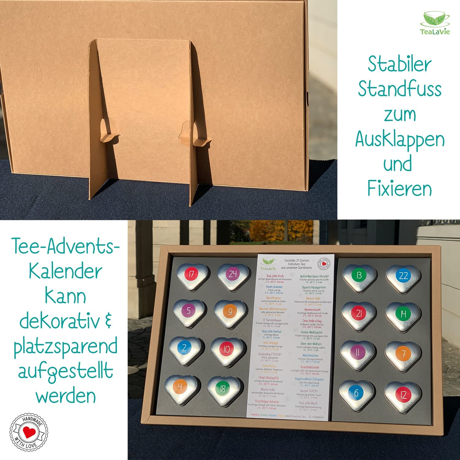 TEALAVIE Tee-Adventskalender 2026 | 24 hochwertige lose Tees in edlen Teedosen | Handmade | Merry Christmas Happy New Year (Set), Chanukka - jetzt zu Weihnachten 2026 schenken 220g