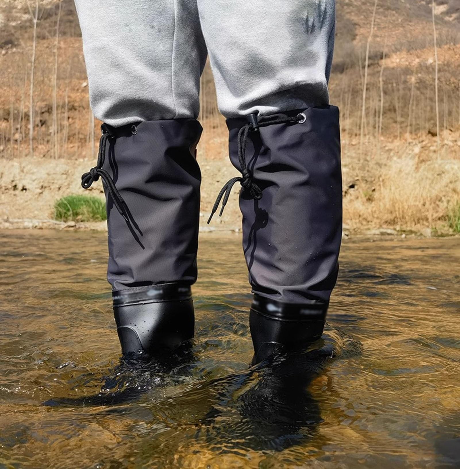 Stivali A Coscia Stivali da trampoliere da pesca in nylon impermeabili, con suola con tacchetti, leggeri e facili da trasportare(Size:41 EU)