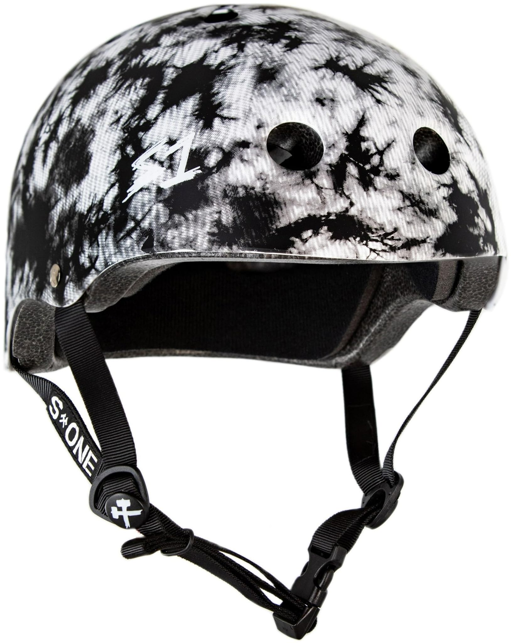 S1 Lifer Helmet for Skateboarding, BMX, and Roller Skating - EPS Fusion Foam, CPSC & ASTM Certified - Black and White Tie-Dye Matte Small (53.3 cm) — image 1