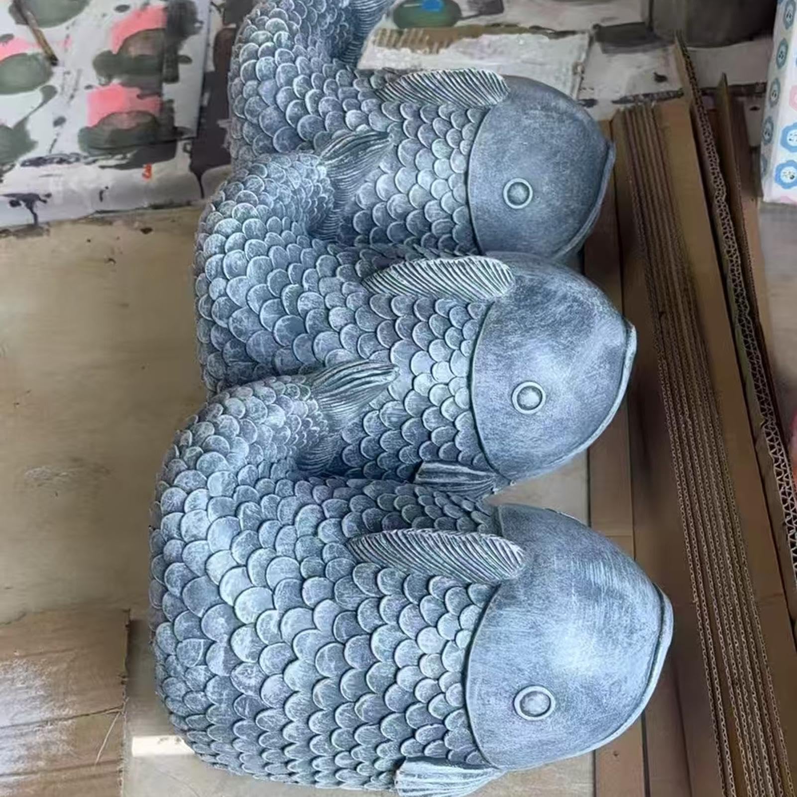 Générique Wasserspeier für Regenrinne, Fisch – Harz 21 x 14 cm | Erweiterung | Dekorative Gartenskulptur Wasserabweiser für Rasen Hof Terrasse Bewässerung Außen Haus Pro