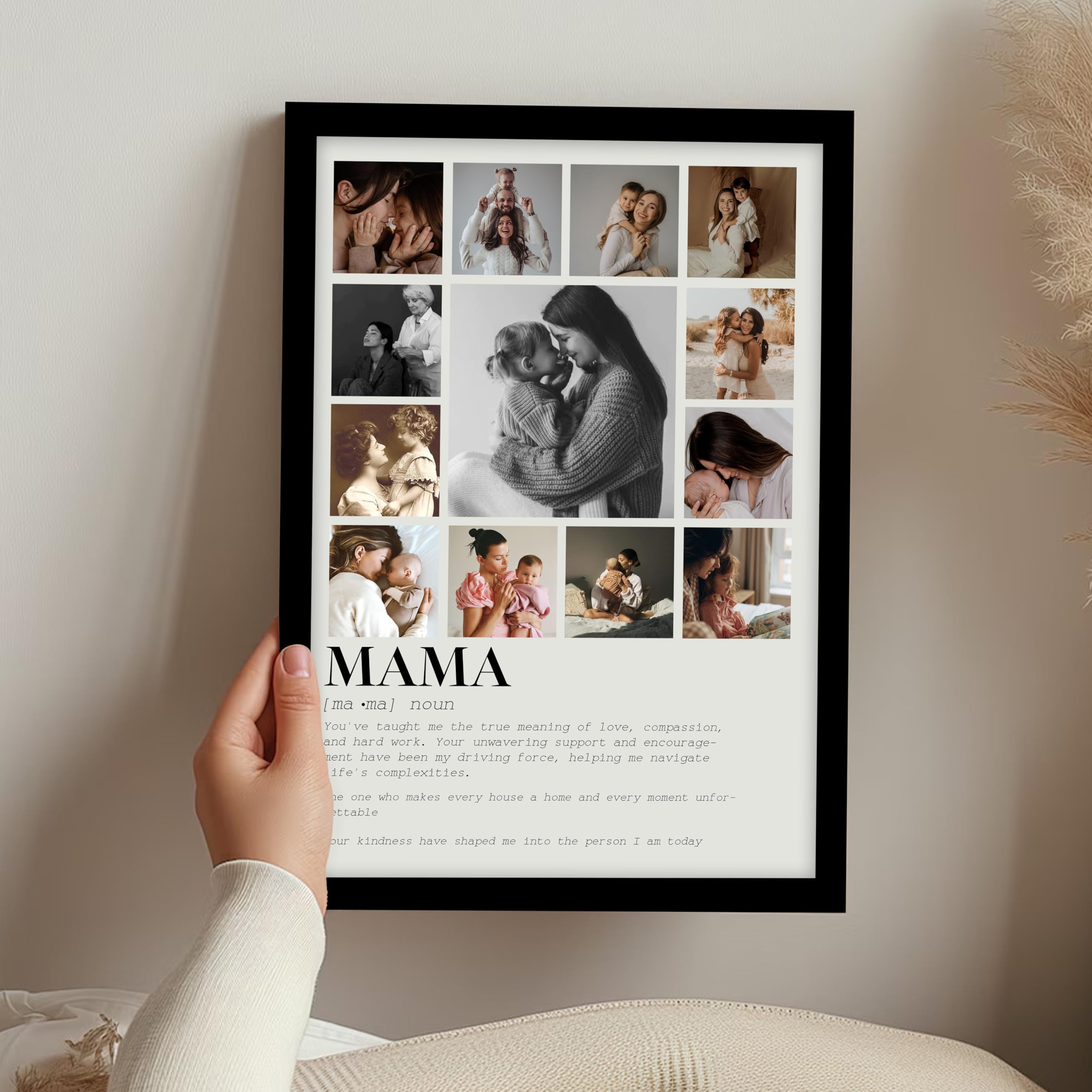 SNAP ART Customized Mother's Day Gift for your MAMA with 13 Pictures Collage print for Mother Gifts Photo Frame With Photo Upload, Birthday, Anniversary, Couple, Parents (8.9x12.8 Inch) 2