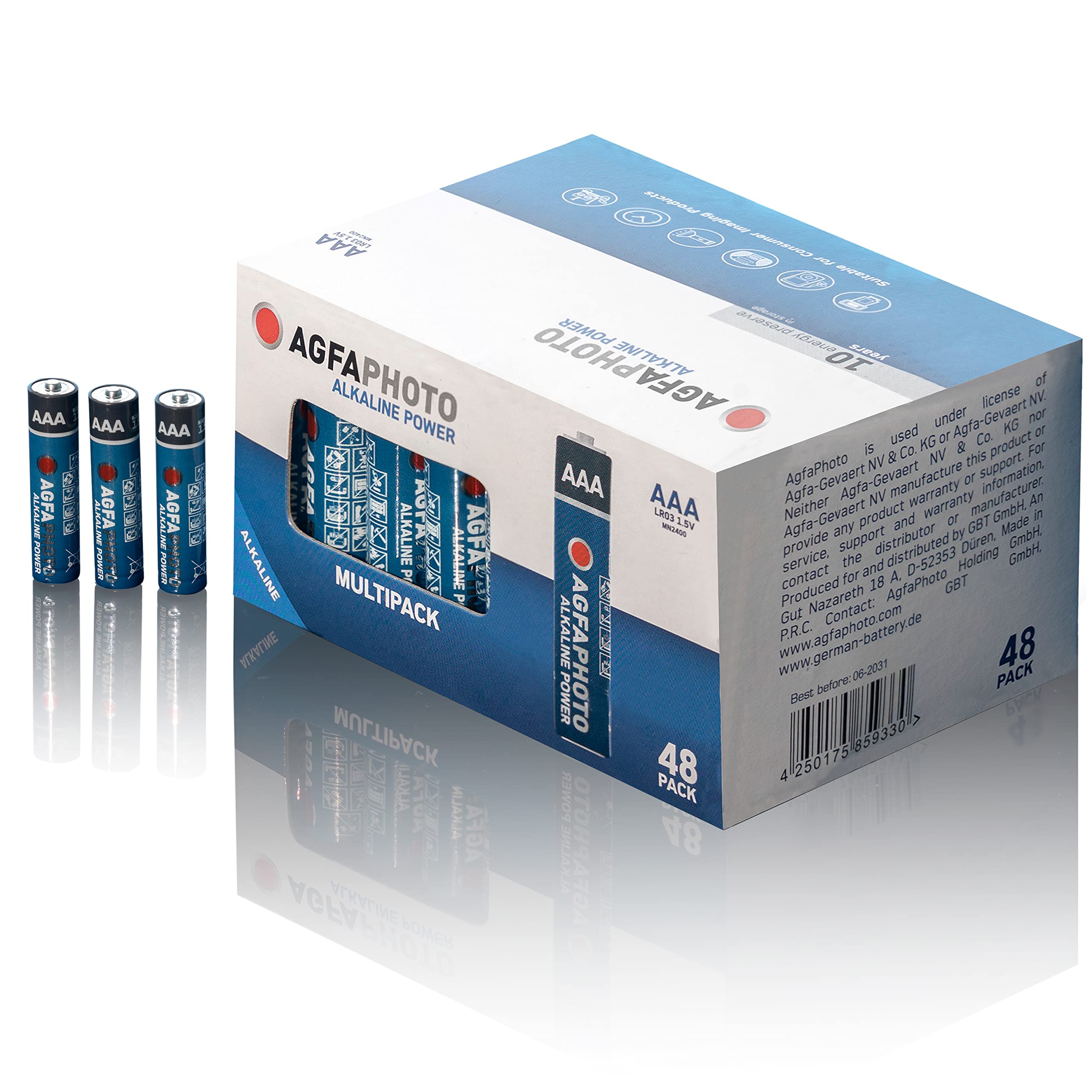 AGFAPHOTO Baterie alkaliczne 1,5 V | mikro baterie AAA 48 sztuk | wydajniejsza bateria do profesjonalnego zastosowania | wszechstronne baterie AAA do różnych urządzeń elektronicznych
