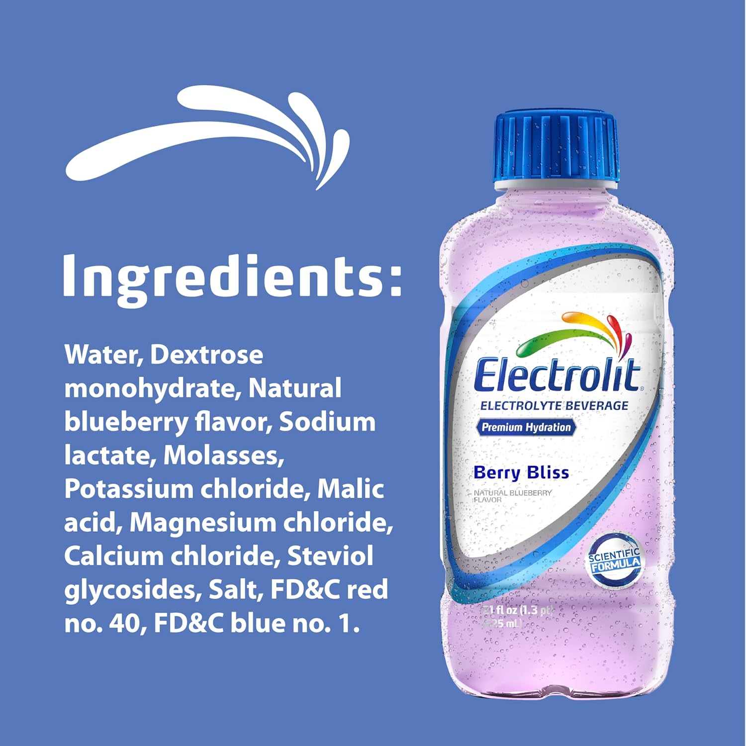 Electrolit, Electrolyte Beverage, Berry Bliss, 21 Fl Oz bottle (Pack of 12)