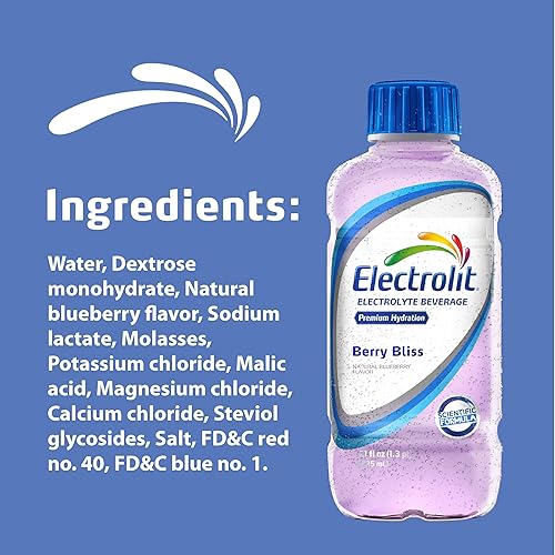 Vista 6 de Electrolit Hydration Electrolyte Drinks, Sports Beverages with Electrolytes, Recovery Drink for Post Workout, 12 Pack, 21 Fl Oz Bottles, Berry Bliss