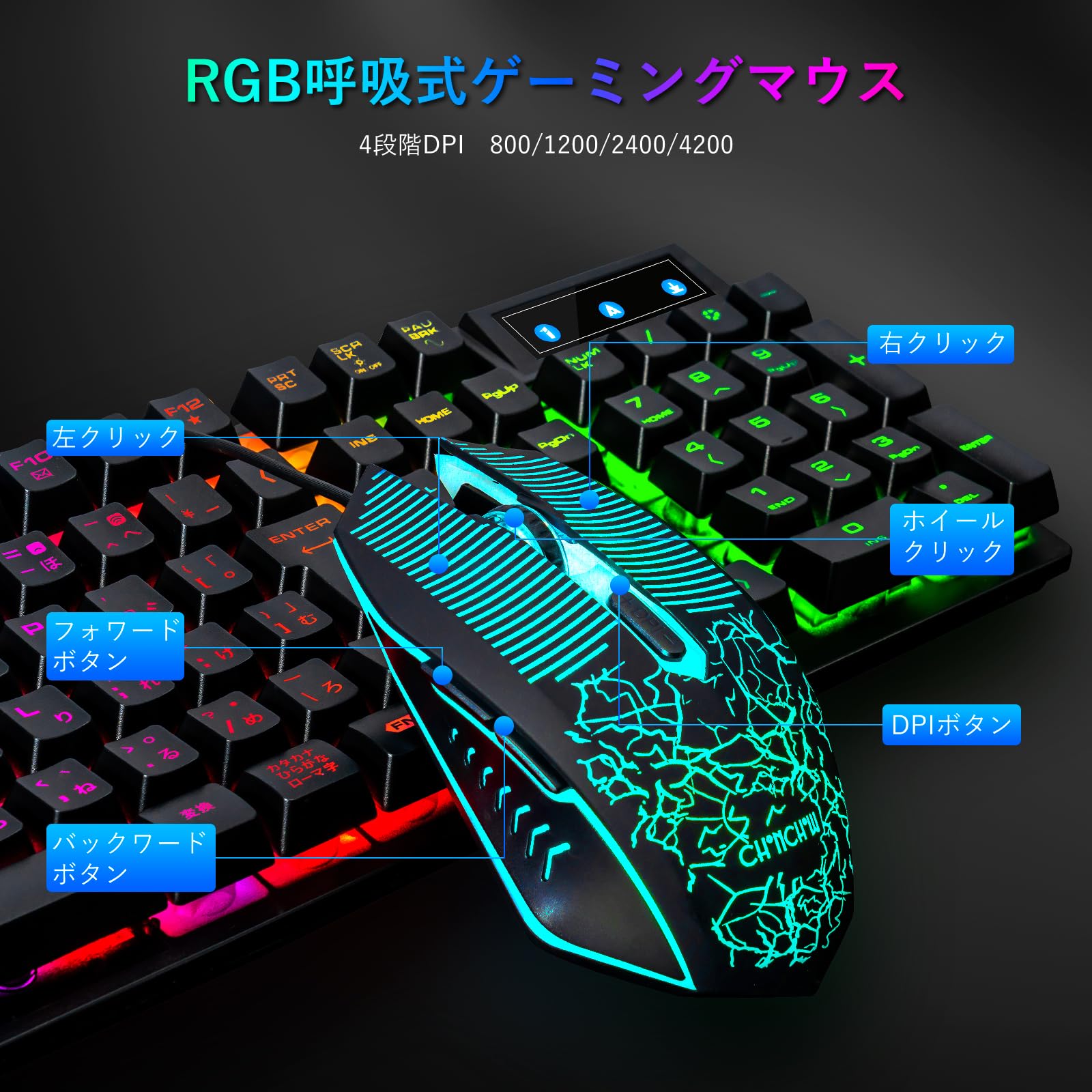 Amazon | CHONCHOW ゲーミングキーボードマウスセット ps4 スイッチに