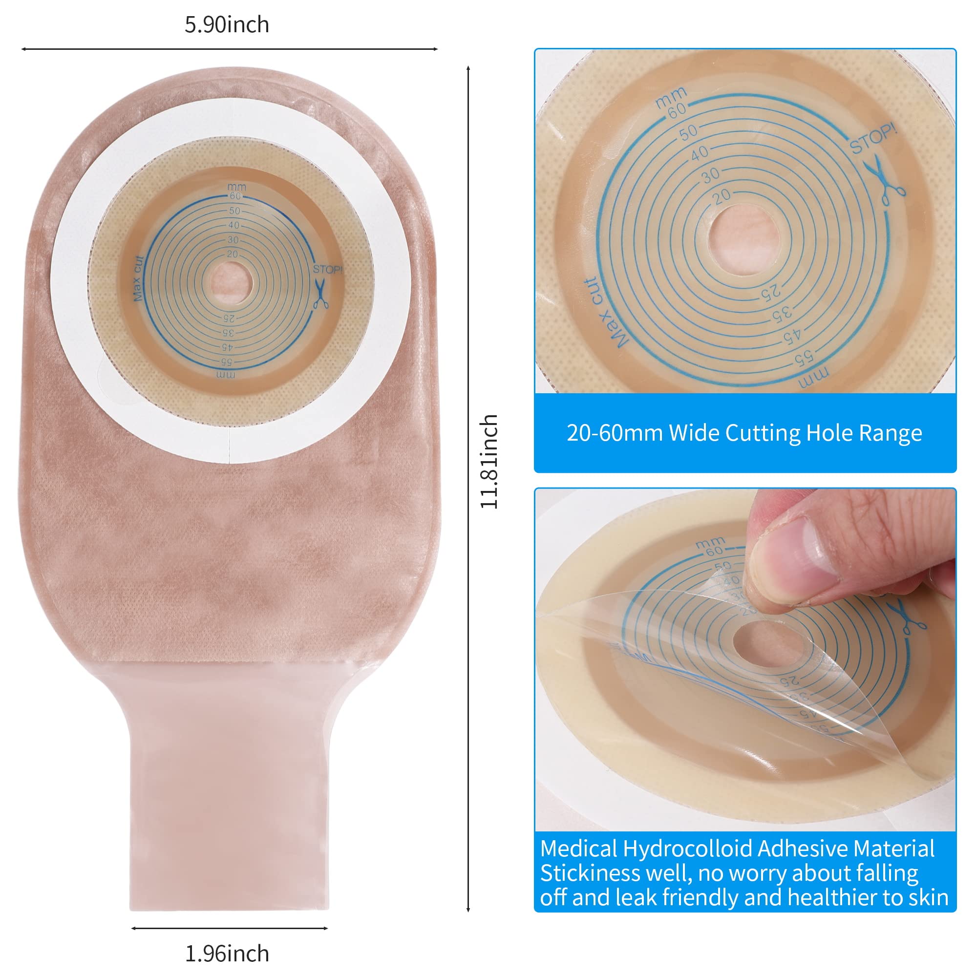 Buy HomeBake Colostomy Bags, OnePiece Ostomy Bags 20pcs Drainable