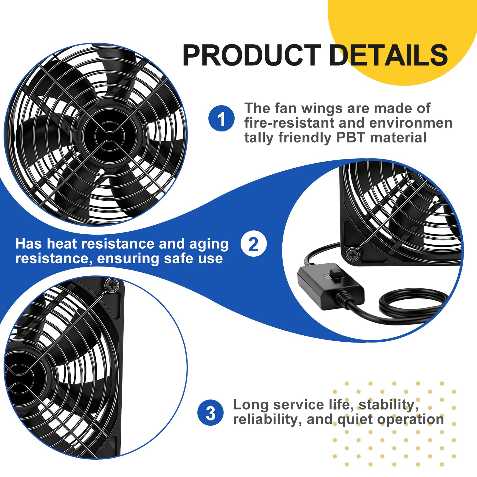Ventilador USB de 120 mm con regulador de temperatura digital, 5 V Dual USB para PC con 3 velocidades ajustables, ventilador de carcasa, ventilador USB Dual Rodamiento de bolas para PS5/router/TV Box