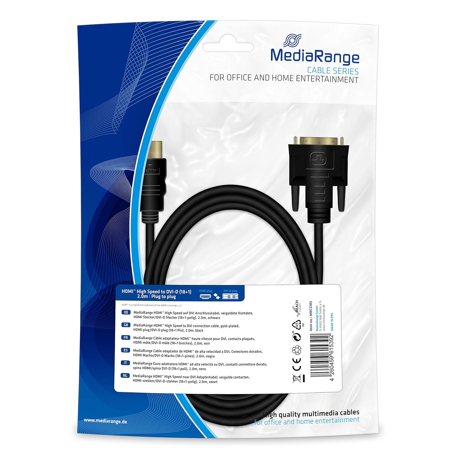 MRCS185 DVI Connection Cable 2 m Black