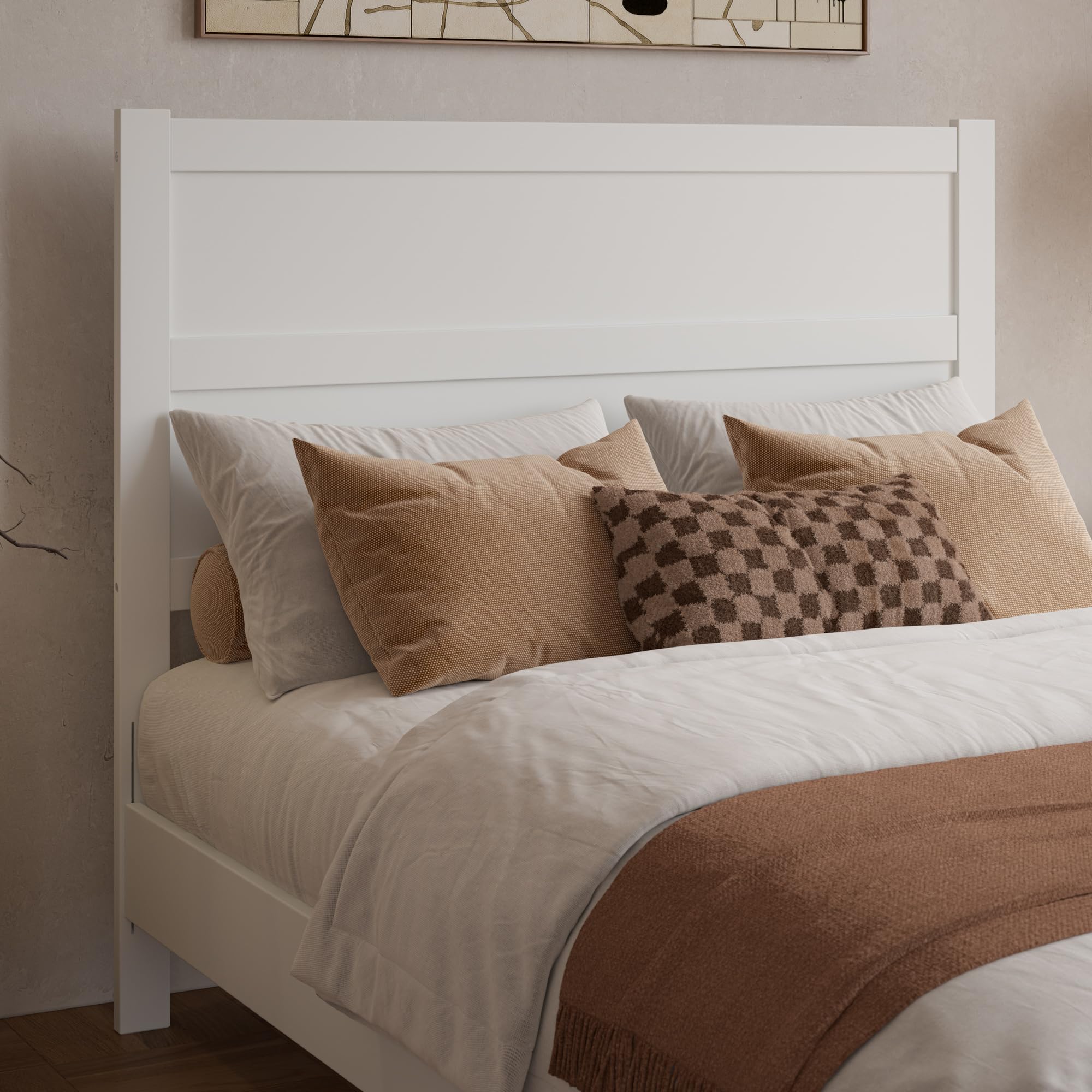 AFI, Aveline Wood Panel Headboard, Full, White