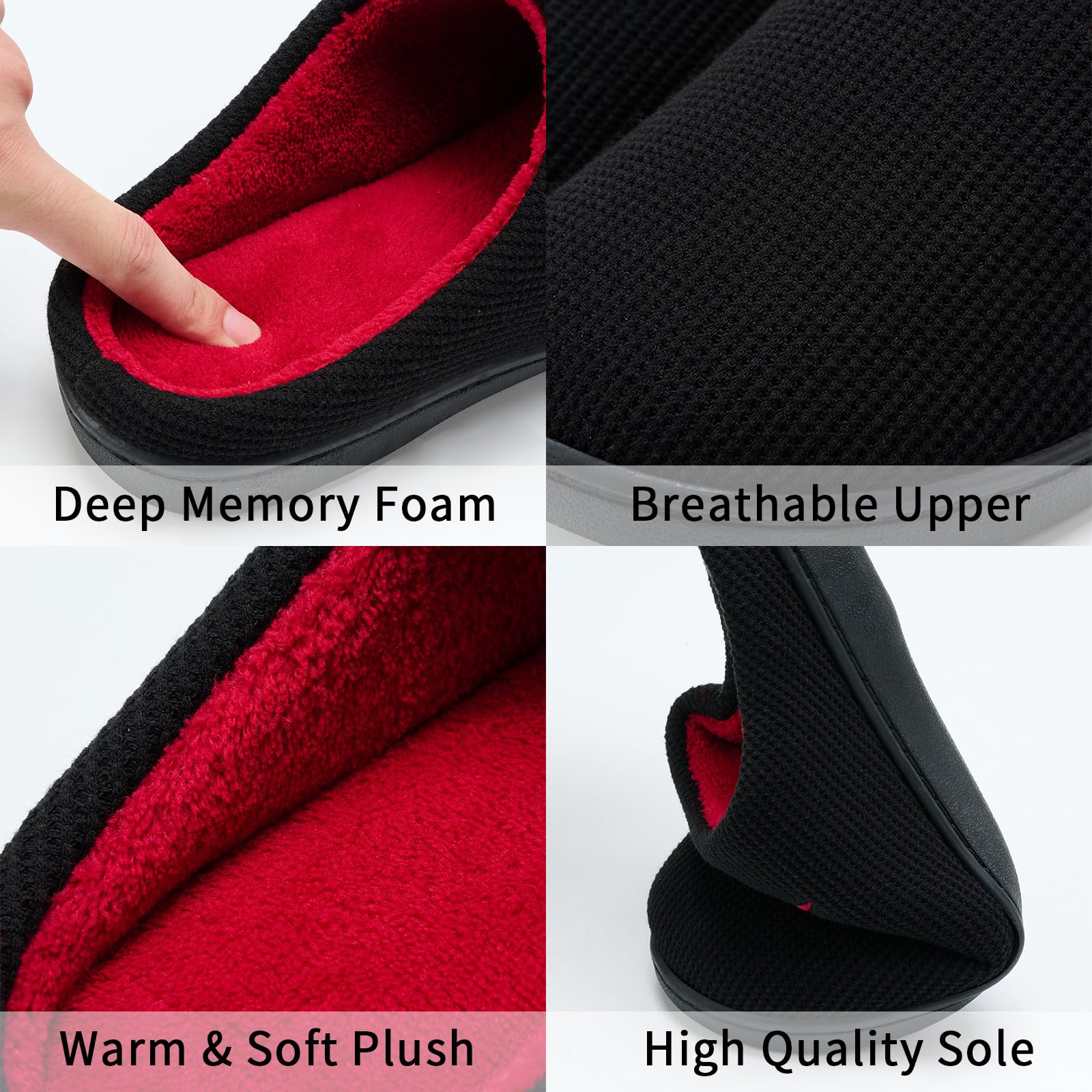 welltree Pantofole uomo donna casa morbido peluche memory foam inverno interno camera da letto caldo cotone scarpe antiscivolo