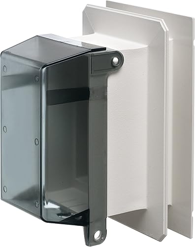 Arlington Industries F8091VC-1 - Caja de salida eléctrica vertical para revestimiento con tapa transparente, color blanco, paquete de 1