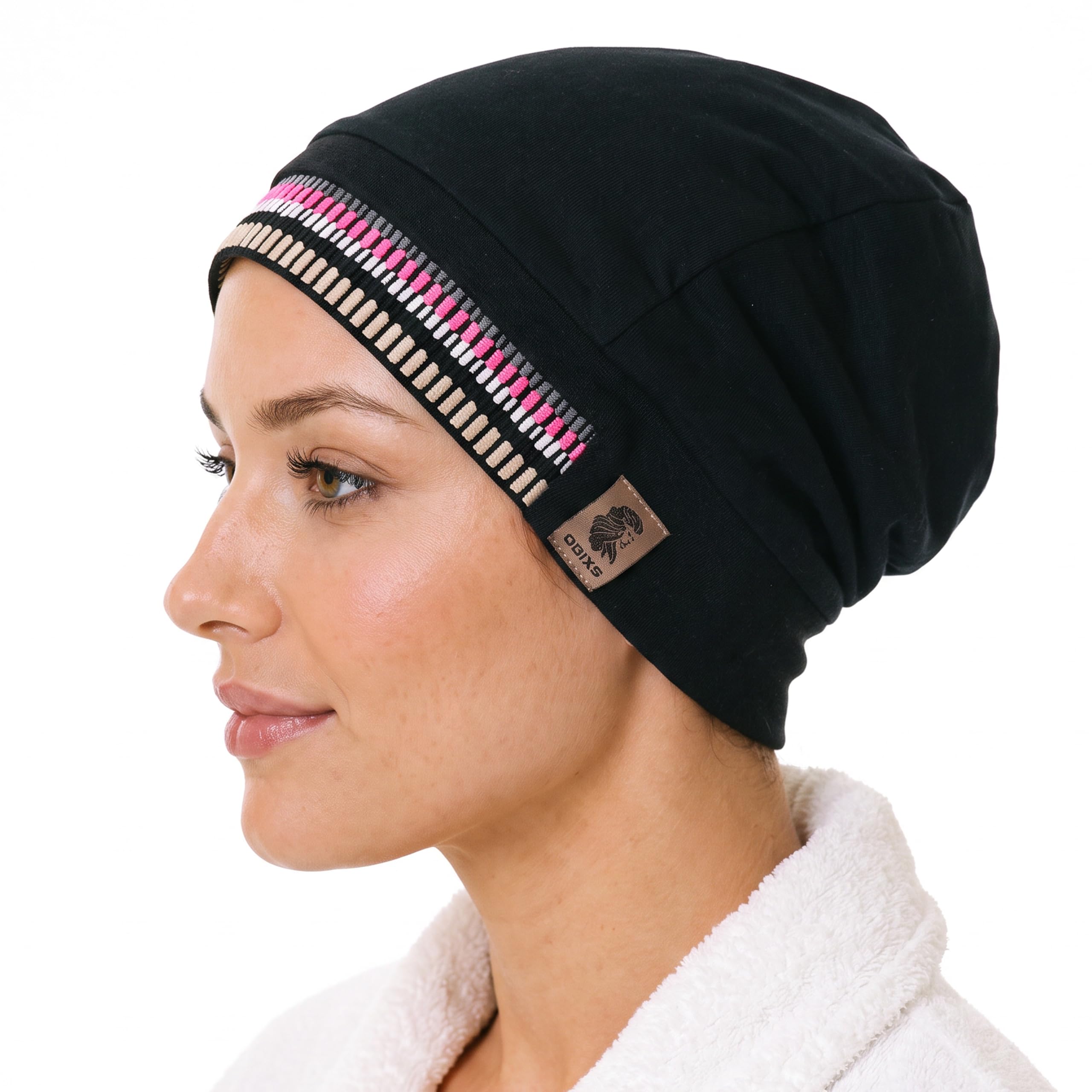 Handtuchmütze – Handtuch & Mütze in einem – Turban für nasse Haare – schnelltrocknend, saugstark – Damen – Wellness, Sauna, Fitness, Strand – One Size schwarz