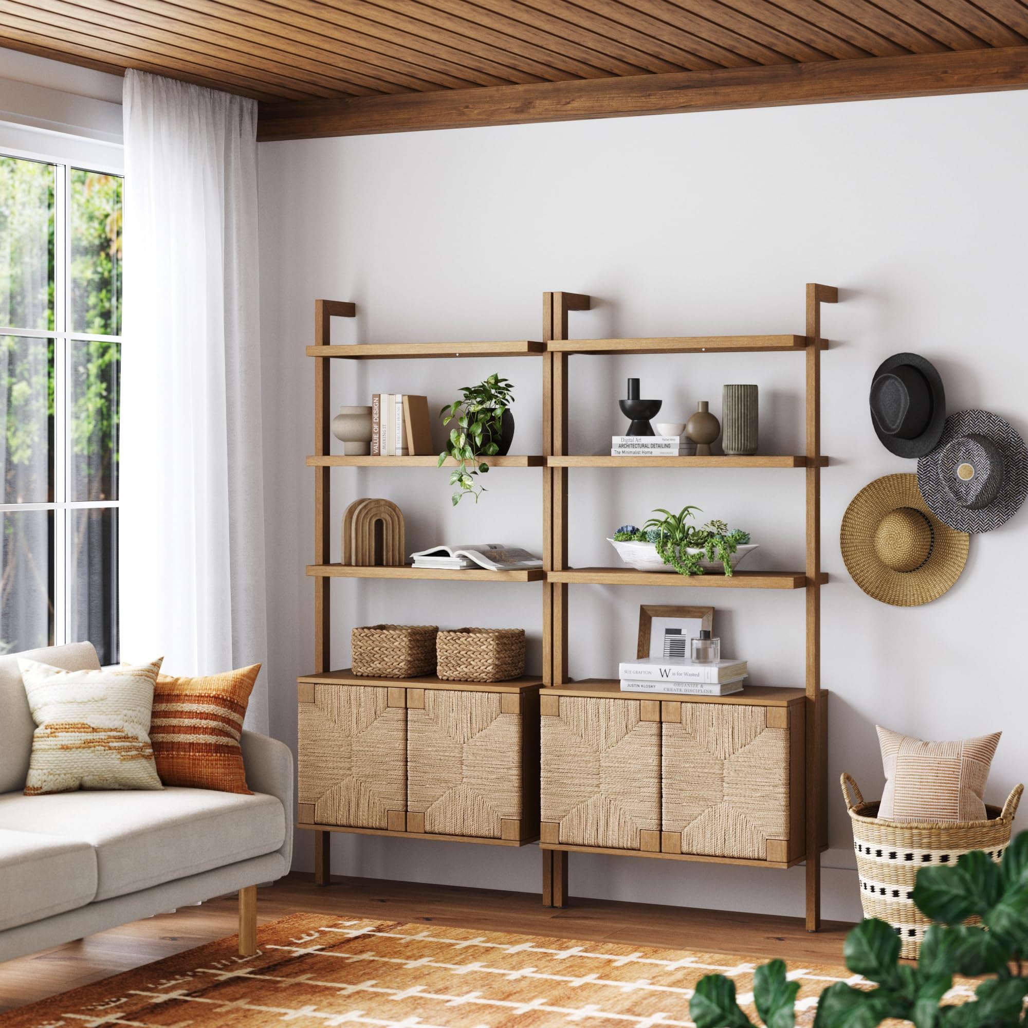 Amazon.com: Nathan James Beacon 3-Shelf Solid Wood Bookshelf with