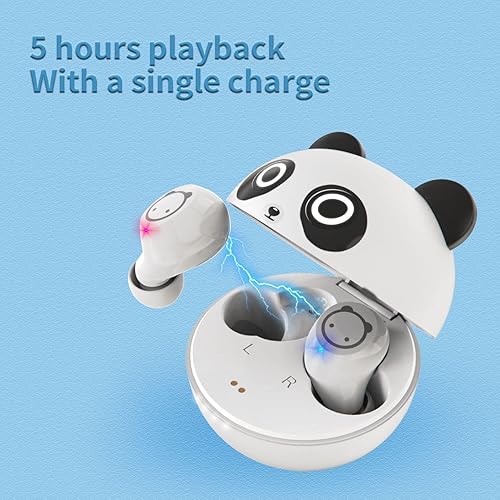 Miniatura 4 de AMAFACE - Auriculares Bluetooth inalámbricos con funda de carga IPX5, impermeables, Bluetooth, con sonido de graves y micrófonos, control táctil,