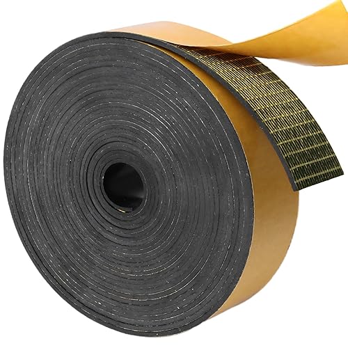 Miniatura 25 de DGSL Hoja de goma de neopreno autoadhesiva, 1 pulgada de ancho x 1/8 pulgadas de alto x 10 pies de largo, hojas de goma sólida, rollos y tiras