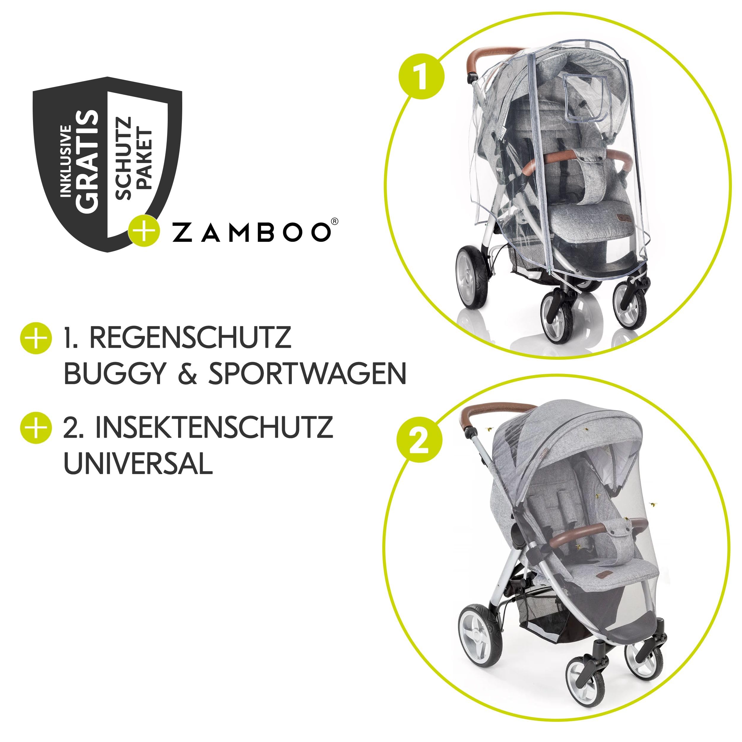 hauck Buggy Sport mit Schutzpaket | ultraleichter Reisebuggy mit Regenschutz & Mückennetz | nur 5,9 kg, Liegefunktion, klein zusammenfaltbar, großer Korb (Blau)