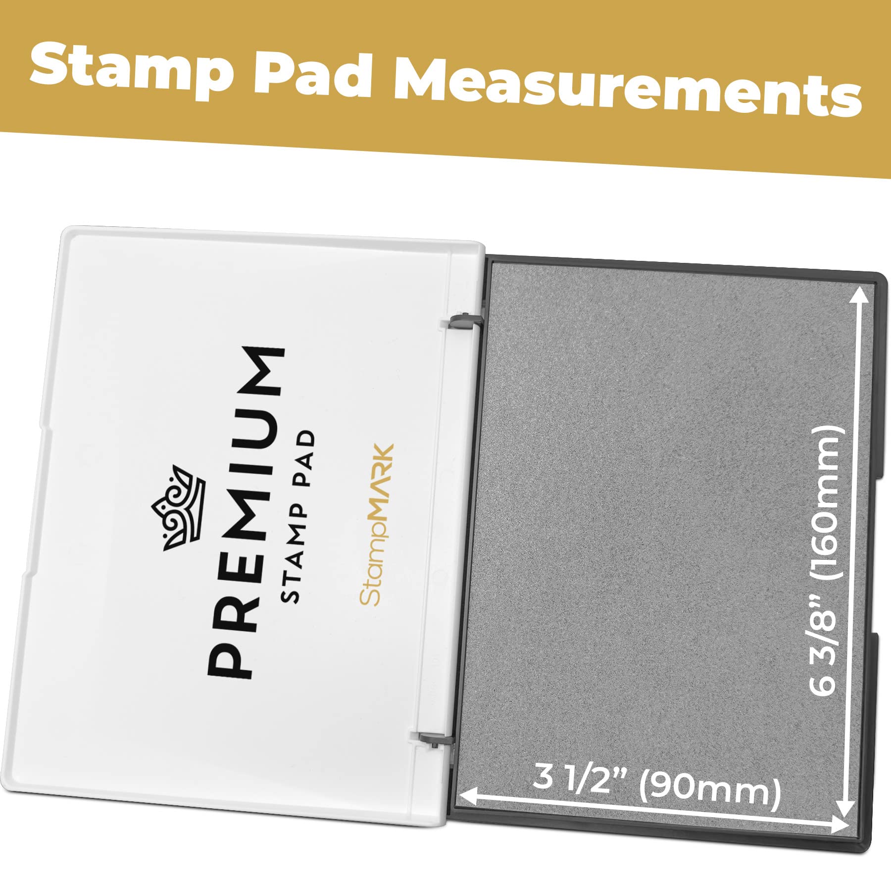 StampMark Wysokiej jakości podkładka do pieczątek duży rozmiar 8,9 cm x 15,2 cm - do tradycyjnych pieczątek gumowych - podkładka filcowa w kolorze szarym