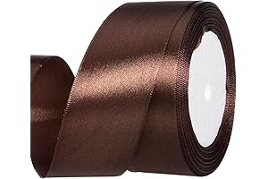 ATRBB Brown Satin Ribbon: Enhance Your Creations with 25 Yards of Elegance