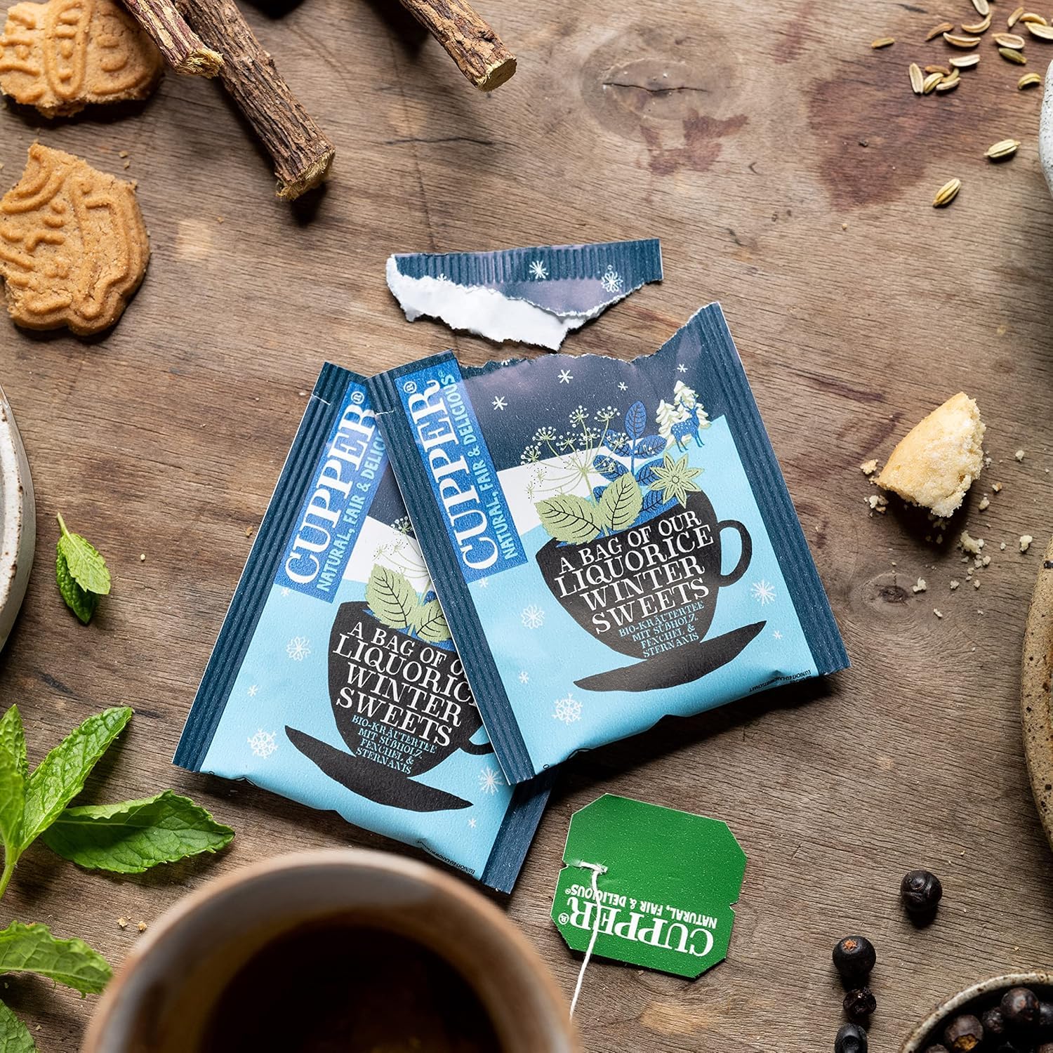 Bolsitas de Infusiones Ecológicas con Regaliz dulce, Hinojo y Anís - Apto para Veganos