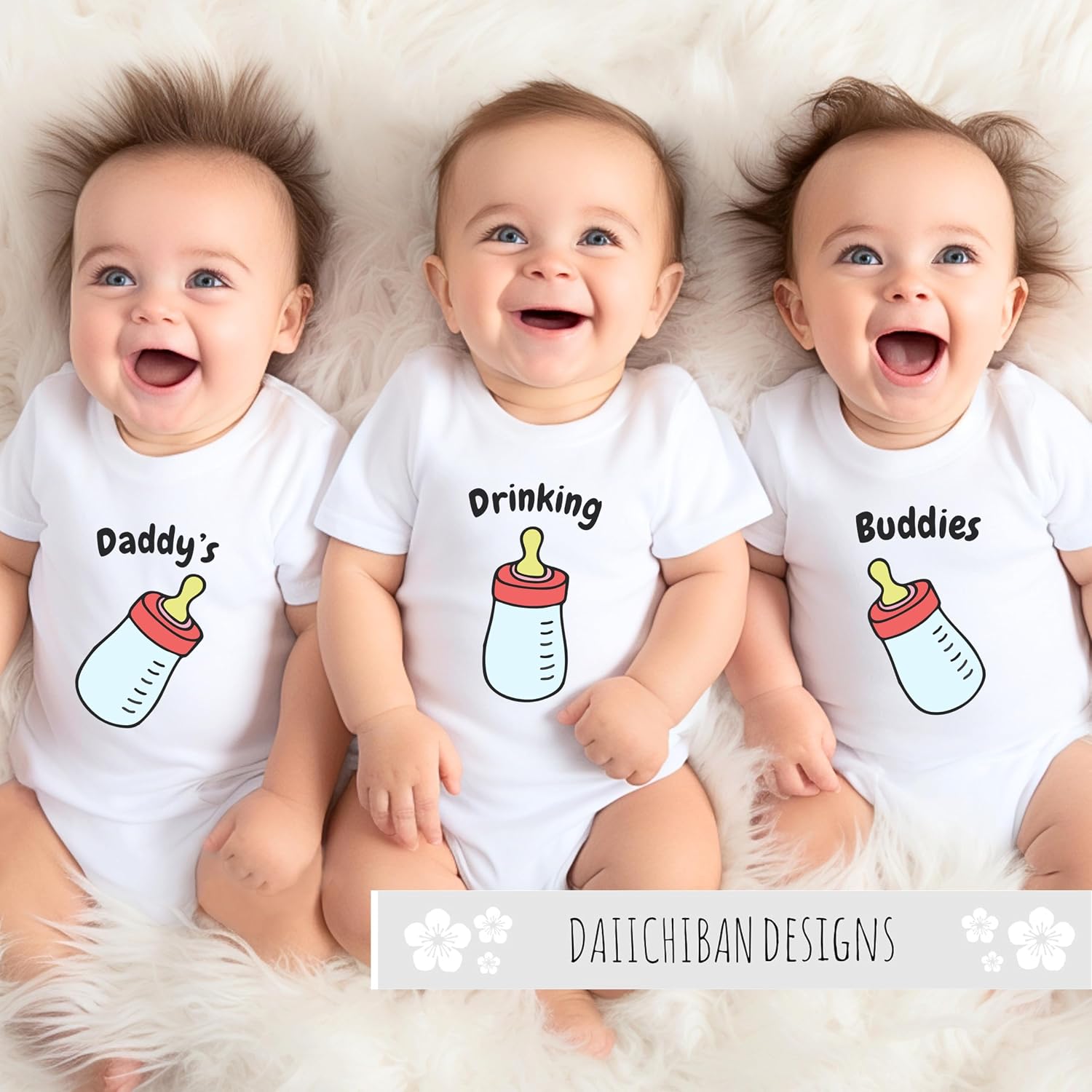 Triplets baby gifts infant bodysuits