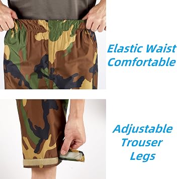 Rain Suit, Rain Gear for Men Waterproof, Camo Rain Jacket, Lightweight Raincoat