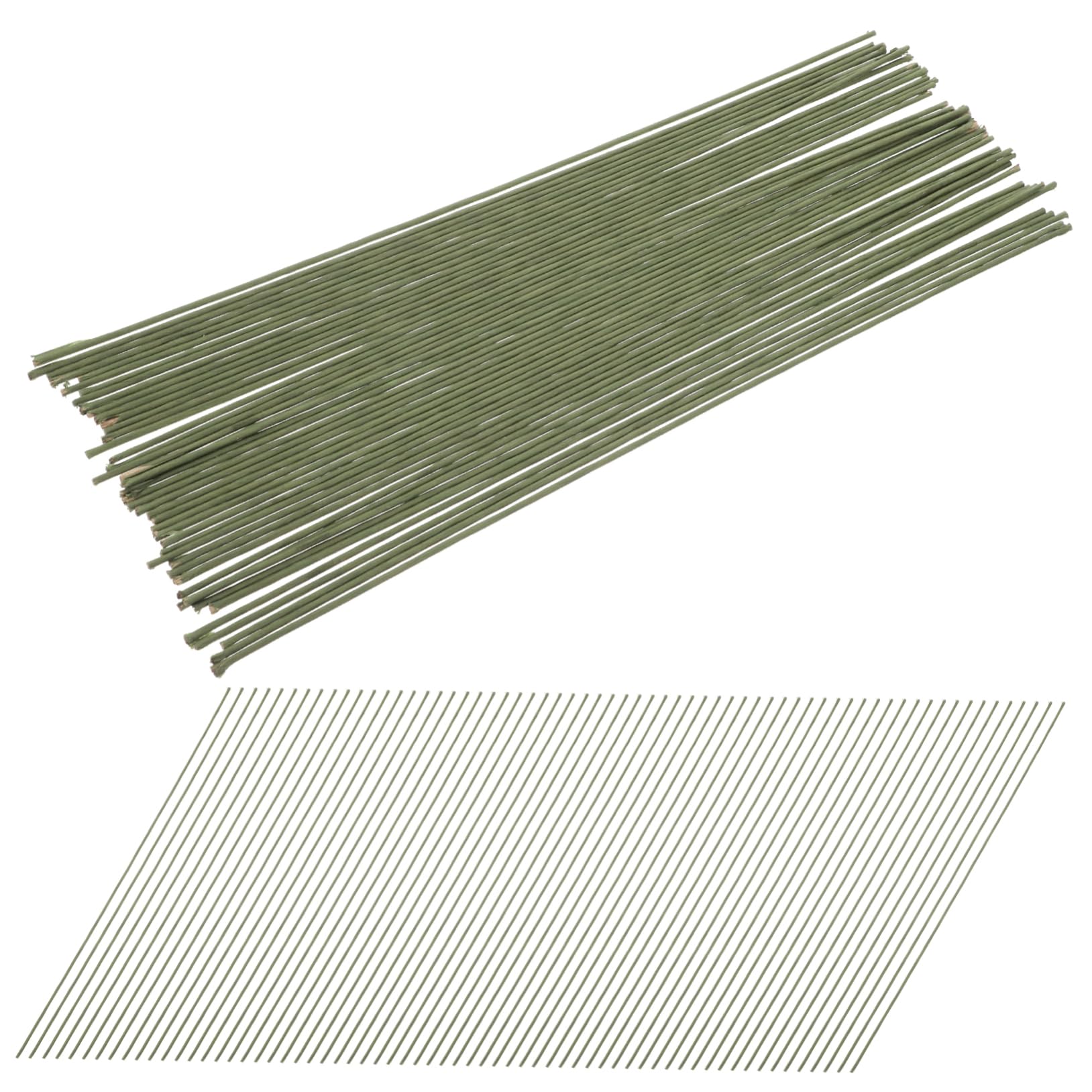 HOODANCOS Floral Picks Wire 200pcs Artificial Flower Stems Kit Green Wire Flower Sticks for Bouquets Wedding and Craft Projects
