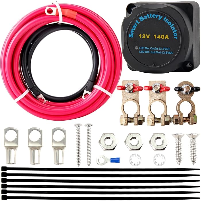Buy Dual Battery Isolator Kit, GOLDPAR 12V 140Amp Sensitive Relay VSR