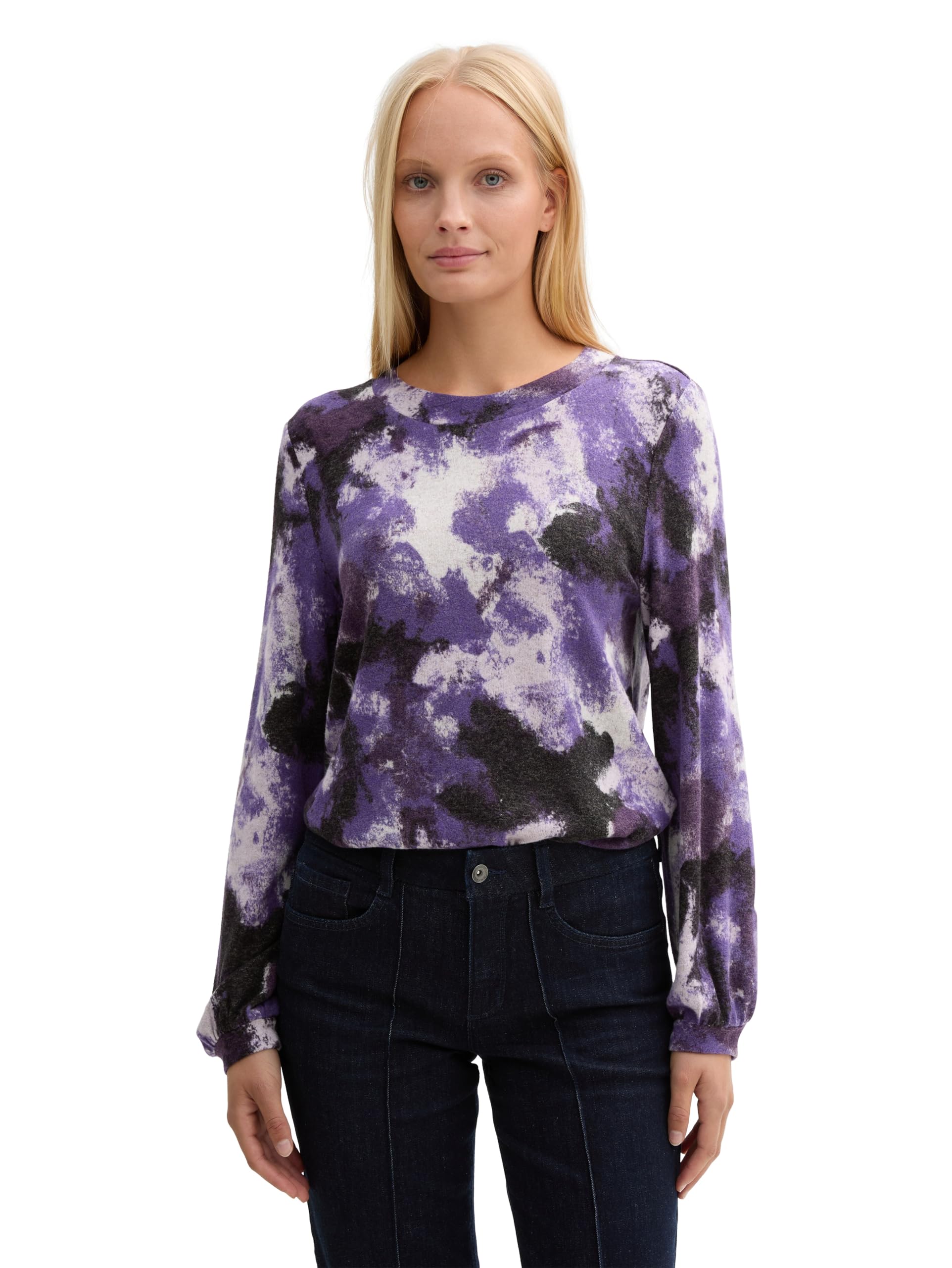 Tom Tailor Damen 1044923 Longsleeve mit Ballonärmeln (1er Pack)