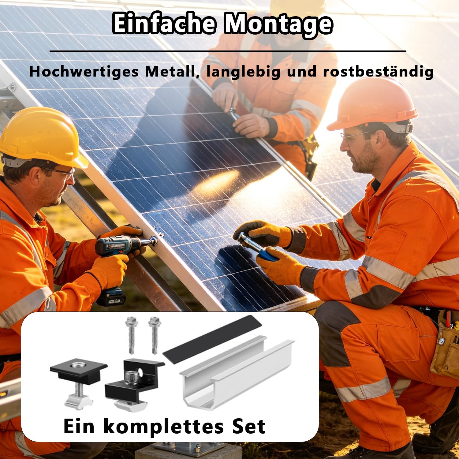 Kit Soporte Placas Solares, Soporte Placas Solares de Aleación de Aluminio, Panel Solar de Z de 30 mm / 35 mm, Soportes de Panel, Barco,Pared,Techo Plano (Para 4X modulos solares)