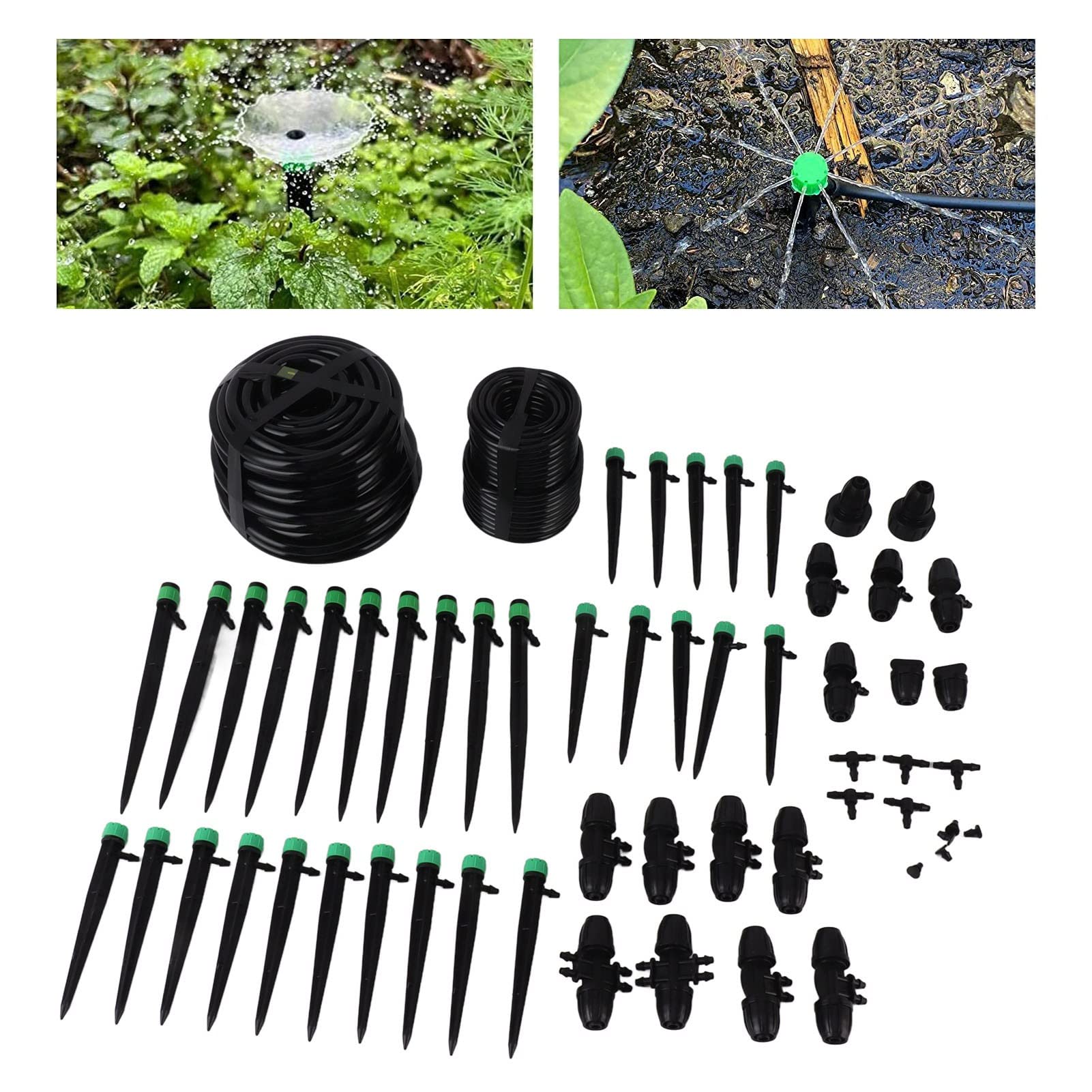 Haofy Sistema de Riego de Jardín Sistema de Riego de Jardín Kits Automáticos de Riego por Goteo para Camas de Jardín Elevadas Sistema de Riego por Goteo de Césped