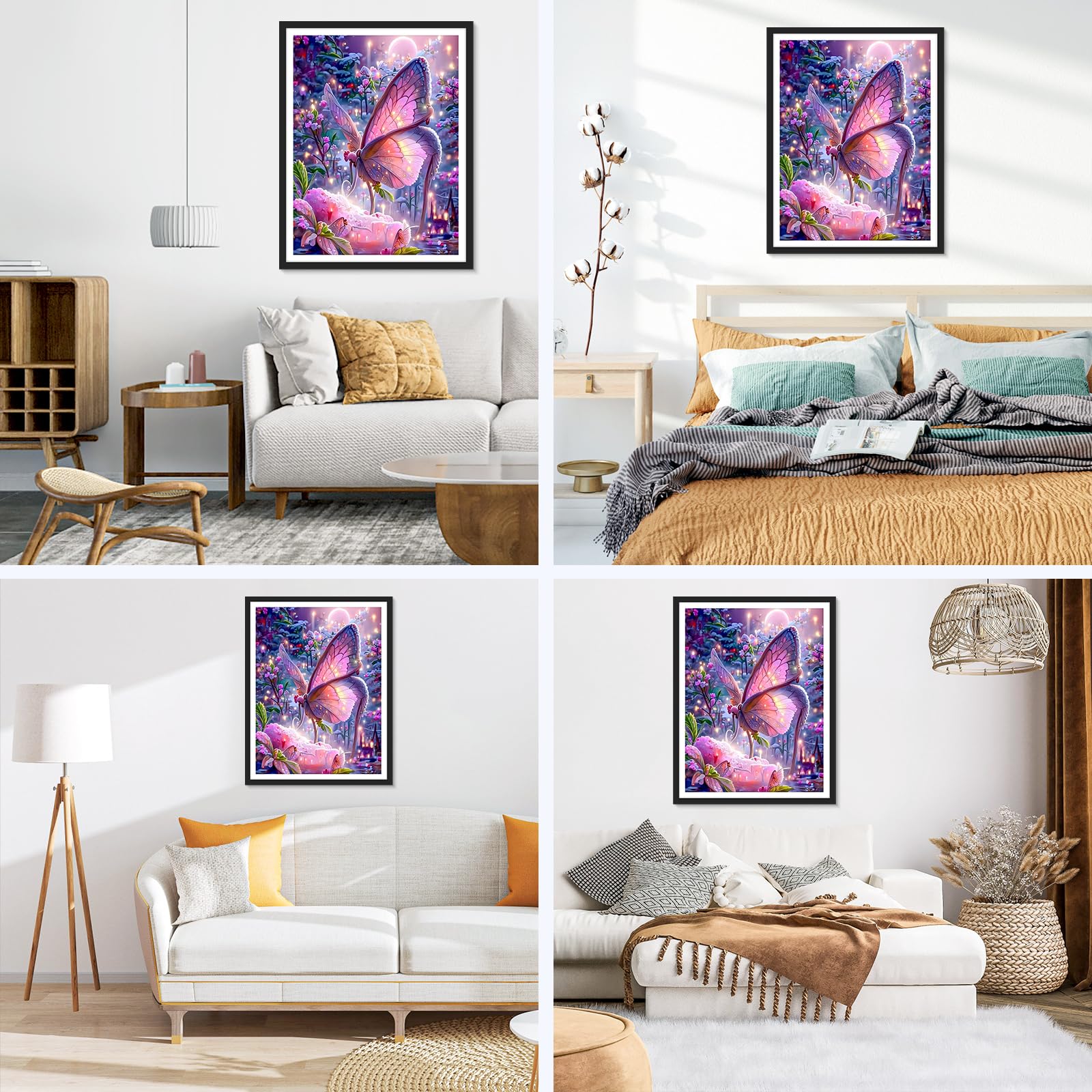 NAIMOER 6Stück Eule Diamond Painting Untersetzer mit Halter, DIY Tiere-Untersetzer für