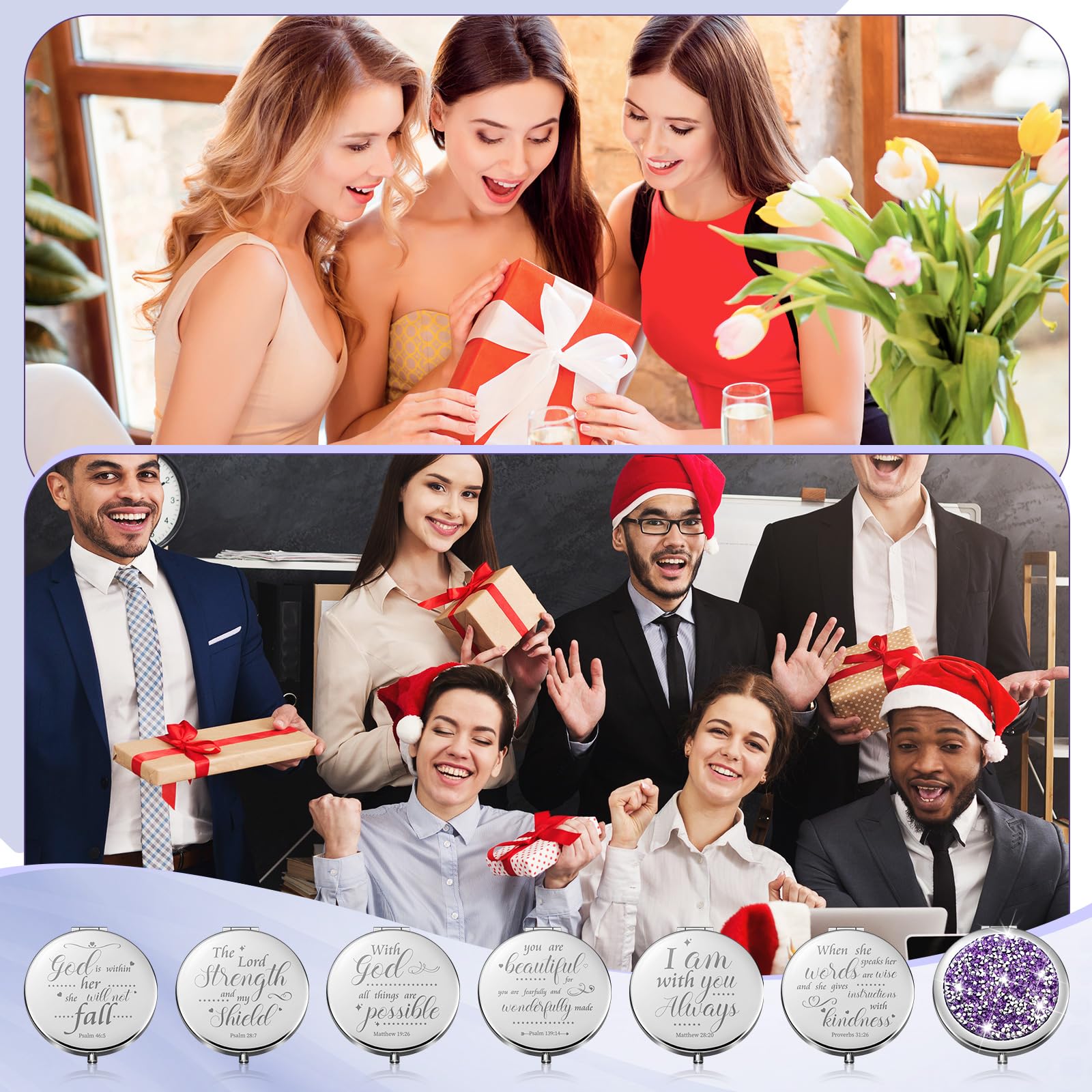 Thyle 12-Piece Christian Bible Verse Compact Mirror Gift Set
