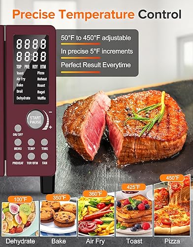 Miniatura 4 de Nuwave Bravo Pro Smart Air Fryer - Combo de horno tostador, funciones 12 en 1 con tecnología más rápida y nítida, 1800 W, 50-450 F, sin PFAS, 21