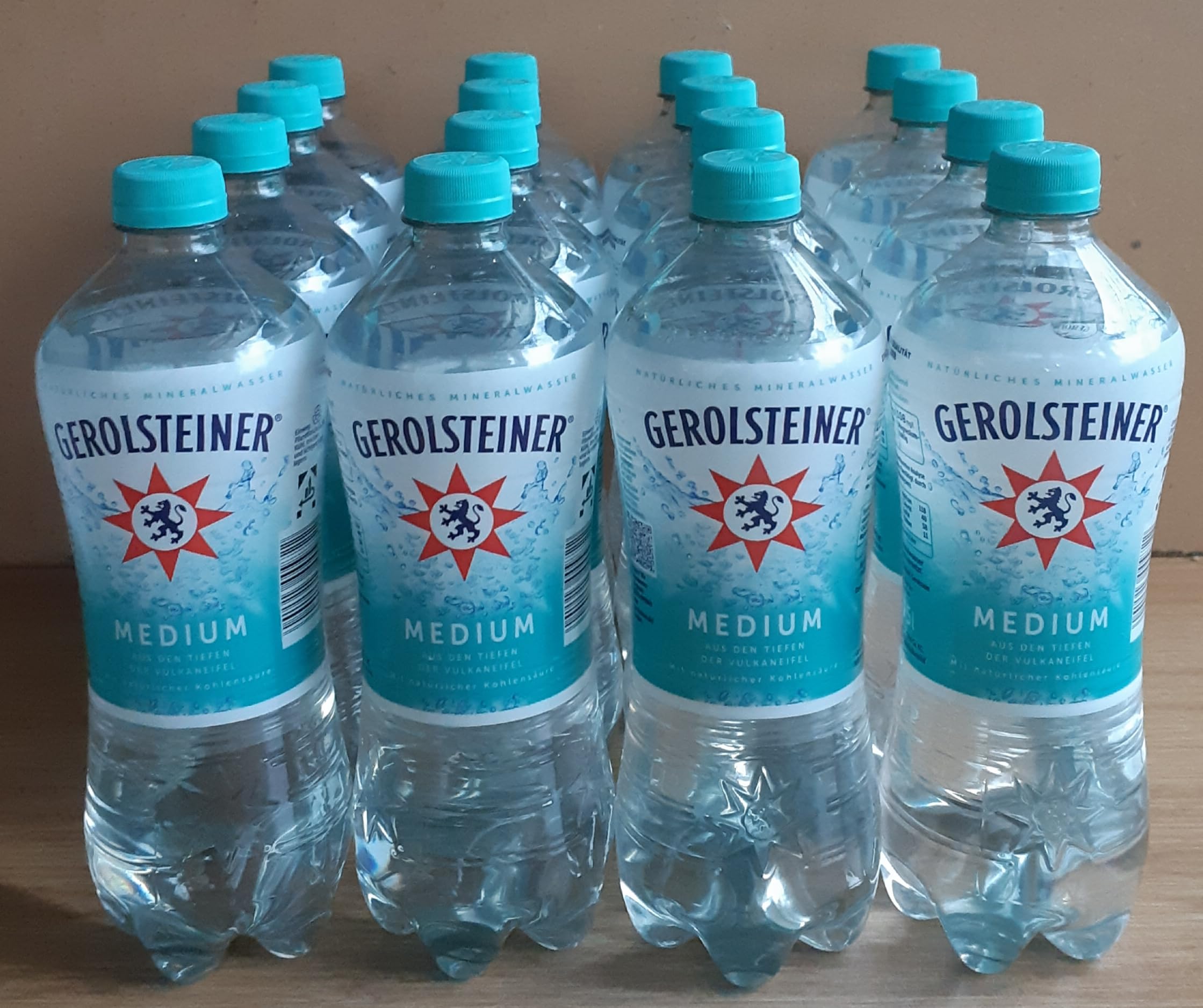 Medium Mineralwasser, Natürliches Mineralwasser von Gerolstein, 16 Flaschen x 0,75L, inkl. Einwegpfand