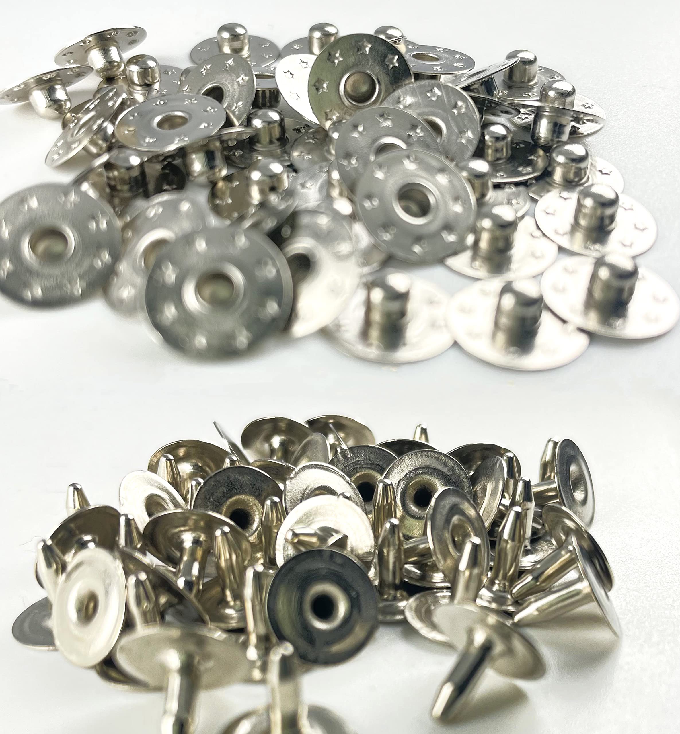 50 Sets (100 pcs) of Hobby Trendy Brass 9.5mm Brass Nipple (Jean) Rivets