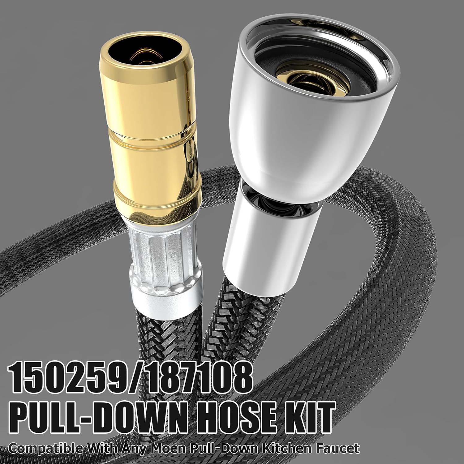 Replacemnet Hose Kit for Kohler Pull-Down Kitchen Faucet, K-1219935-BC 67-Inch Bright Chrome Finish Kohler Pull-Out Kitchen Faucet Hose Part K-1304674-BC