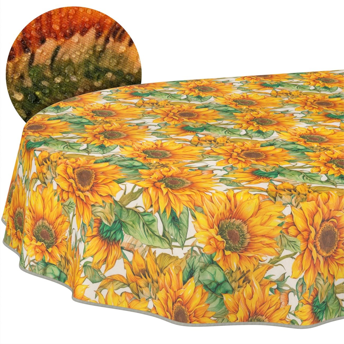 Nappe de table ovale haut de gamme 140x260 cm avec ourlet soigné lavable