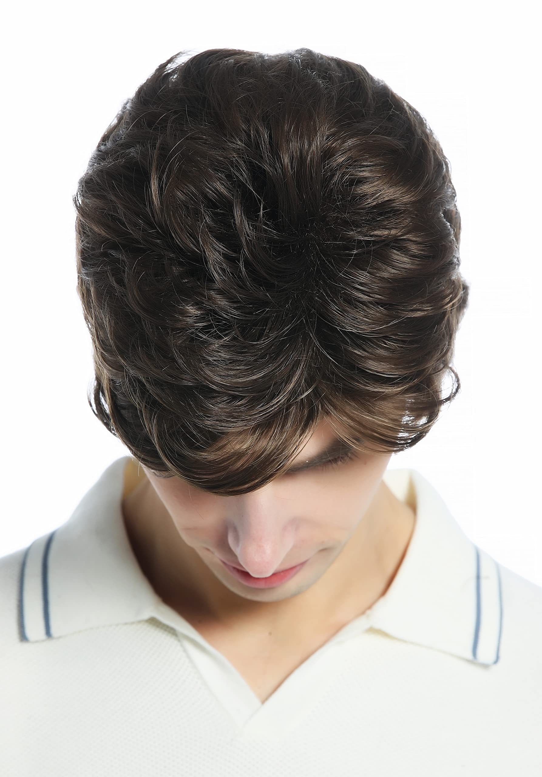 WIG ME UP - DW94A-10 Wig Men Women unisex short parting wavy medium brown, medium brown (10) - Image 4
