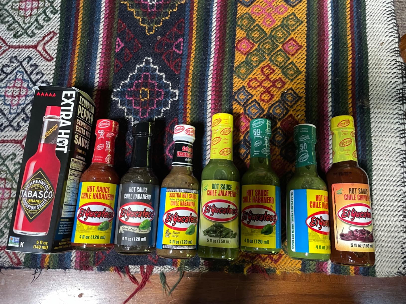 El Yucateco Hot Sauce Variety Pack of 8 Bottles 7 Flavors of El Yucateco and 1