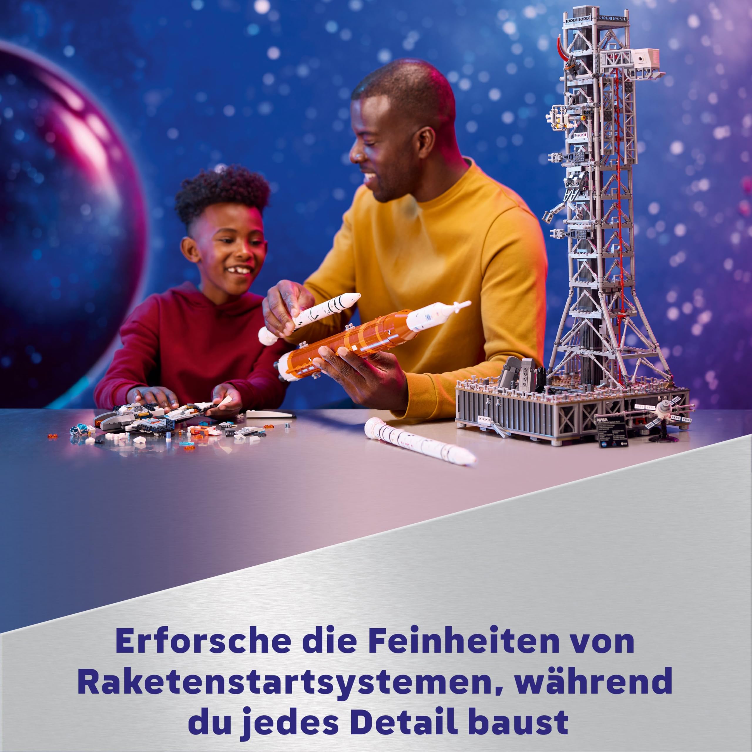 LEGO Icons NASA Artemis Startrampe, Geschenk, Dekoration fürs Wohnzimmer oder Büro, Bauset für Erwachsene, mit Orion-Raumkapsel und Startrampe, Sammlerstück 10341
